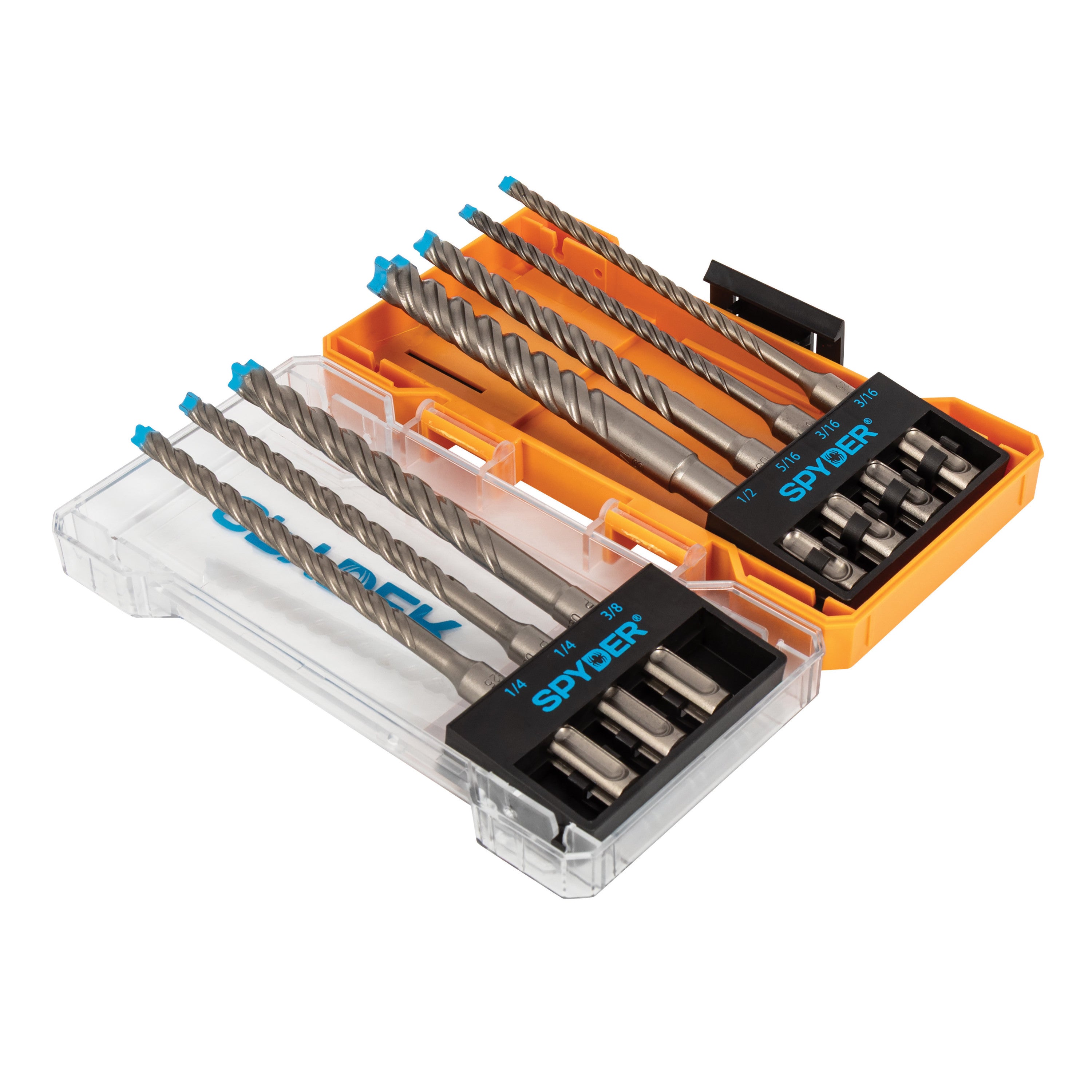 7-Piece SDS-Plus 8-Cutter Full-Carbide Rotary Hammer Drill Bit Set