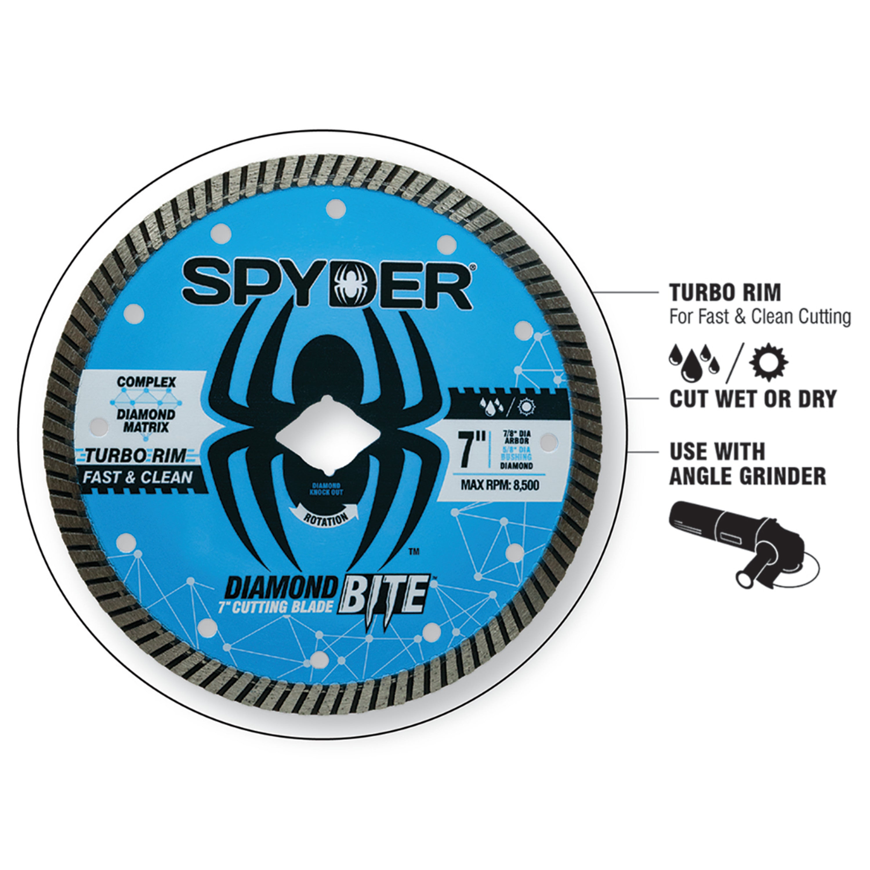4-1/2" Wet/Dry Turbo Diamond Saw Blade Diamond Bite™