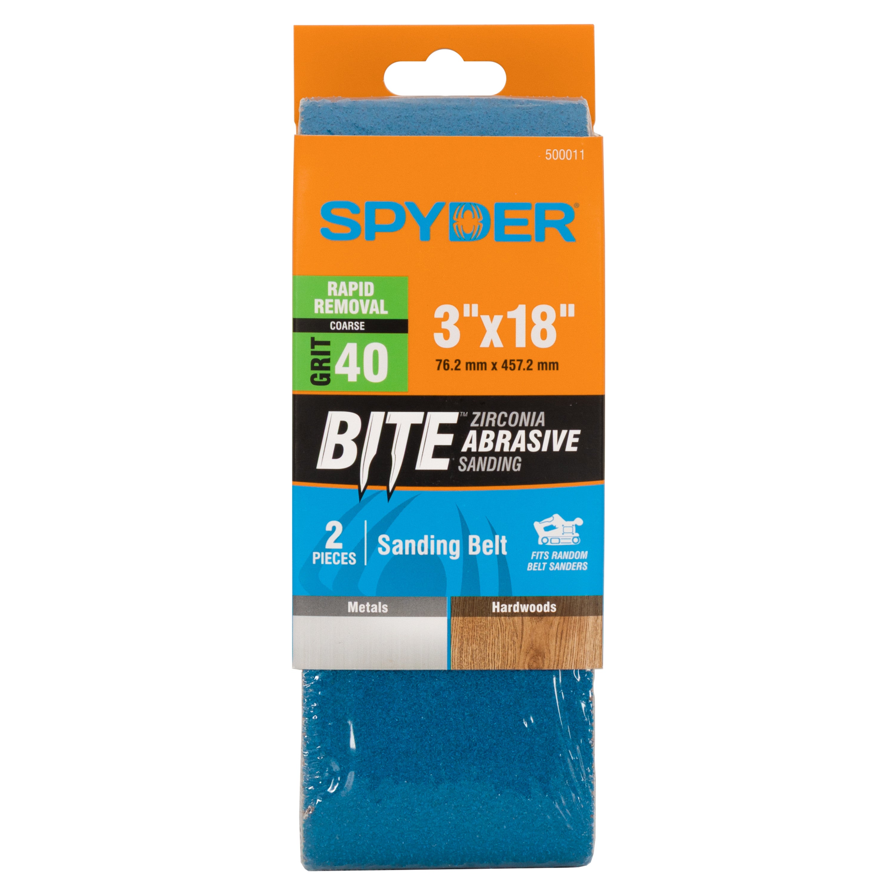 3" x 18" 40 Grit Zirconia Tape Joint Sanding Belt (2-Pack)