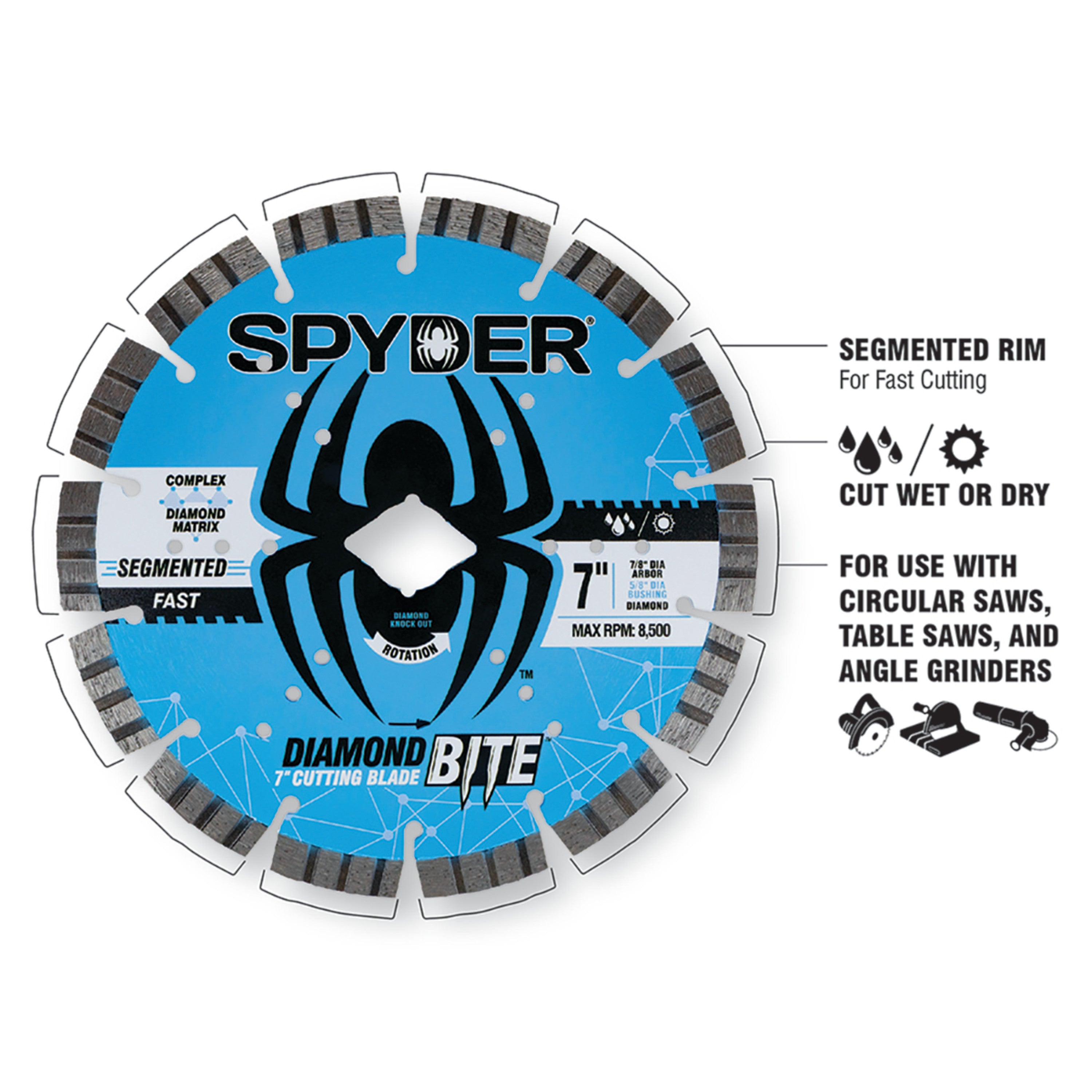 7" Wet/Dry Segmented Diamond Saw Blade Diamond Bite™
