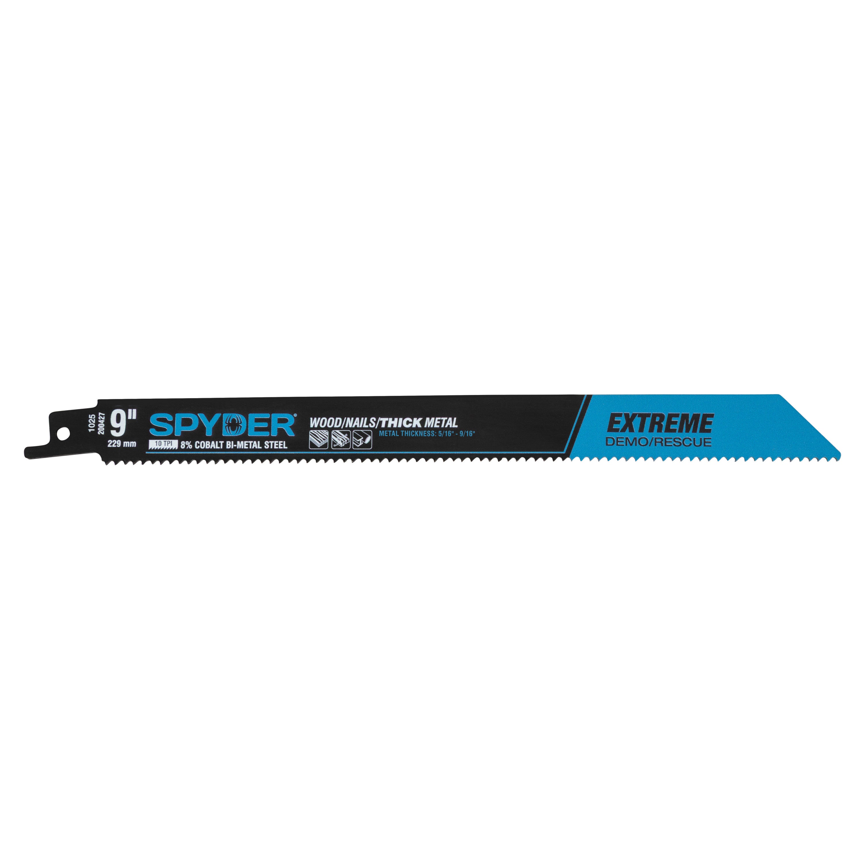9" 10 TPI Bi-Metal Demolition Fire Rescue Reciprocating Saw Blade Black Series™