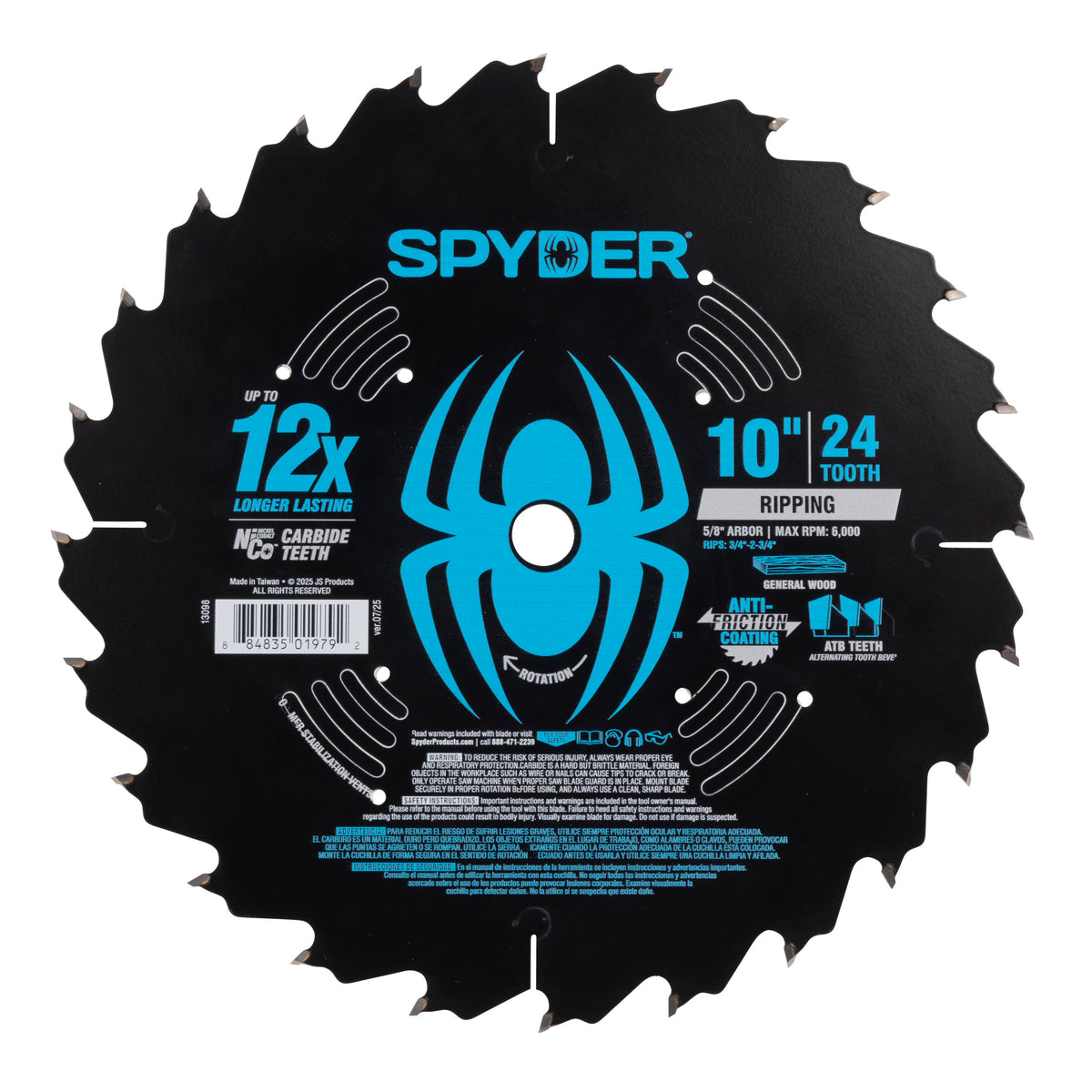 10" 24-Tooth Ripping Saw Blade for Wood