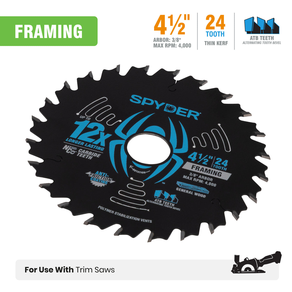 4-1/2" 24-Tooth Saw Blade for Framing