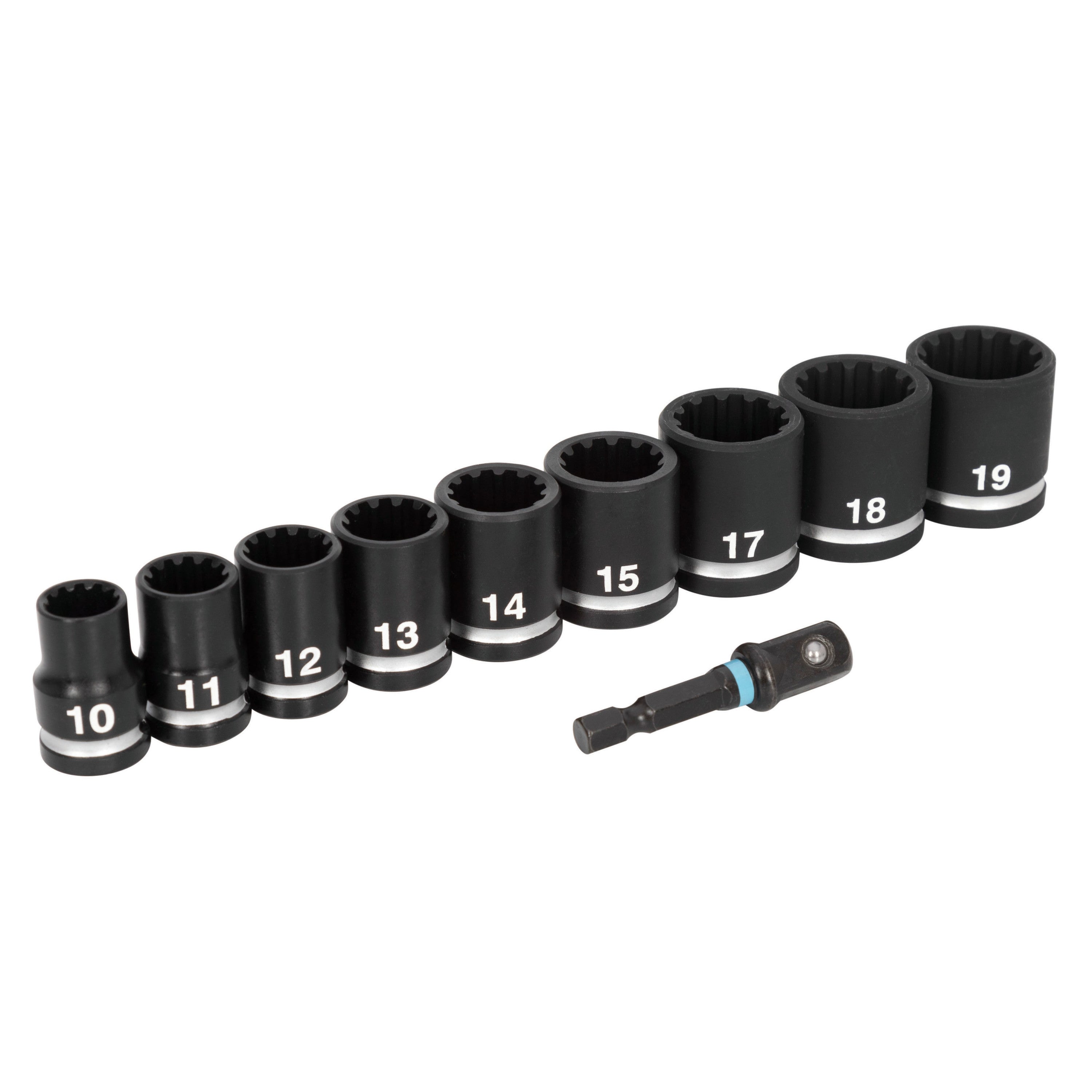 10-Piece 3/8" Drive Metric Impact Socket Set with Adapter