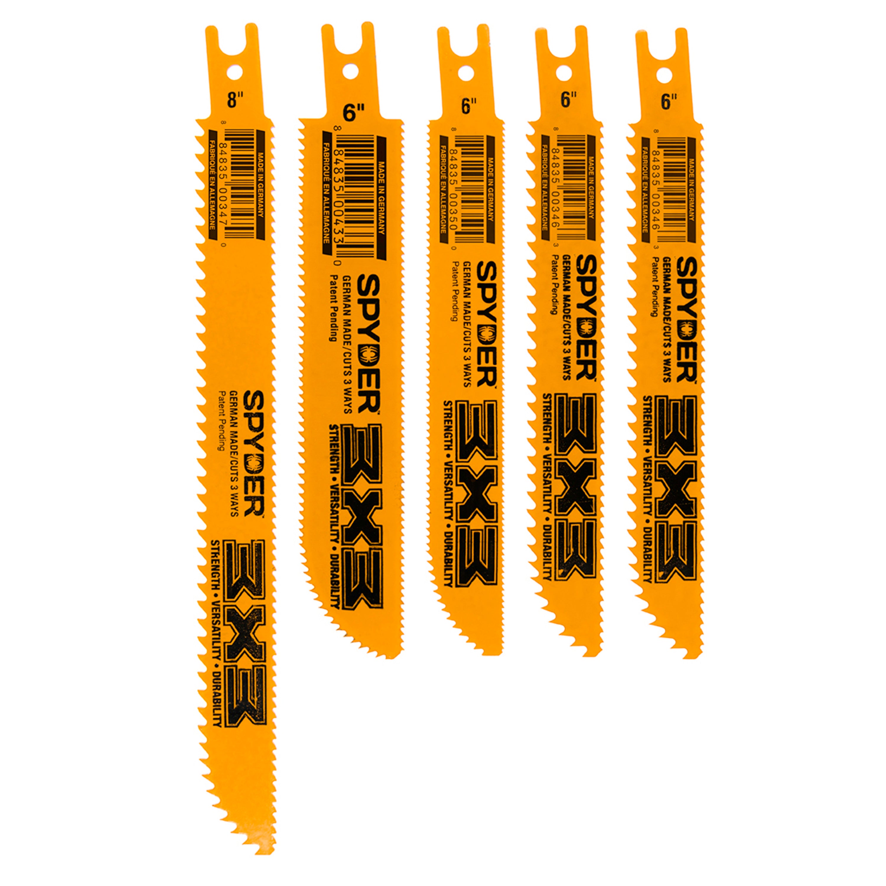 5-Piece Double-Sided Advanced Demo Wood/Metal Cutting Reciprocating Saw Blade Set (6 & 8") 3X3™