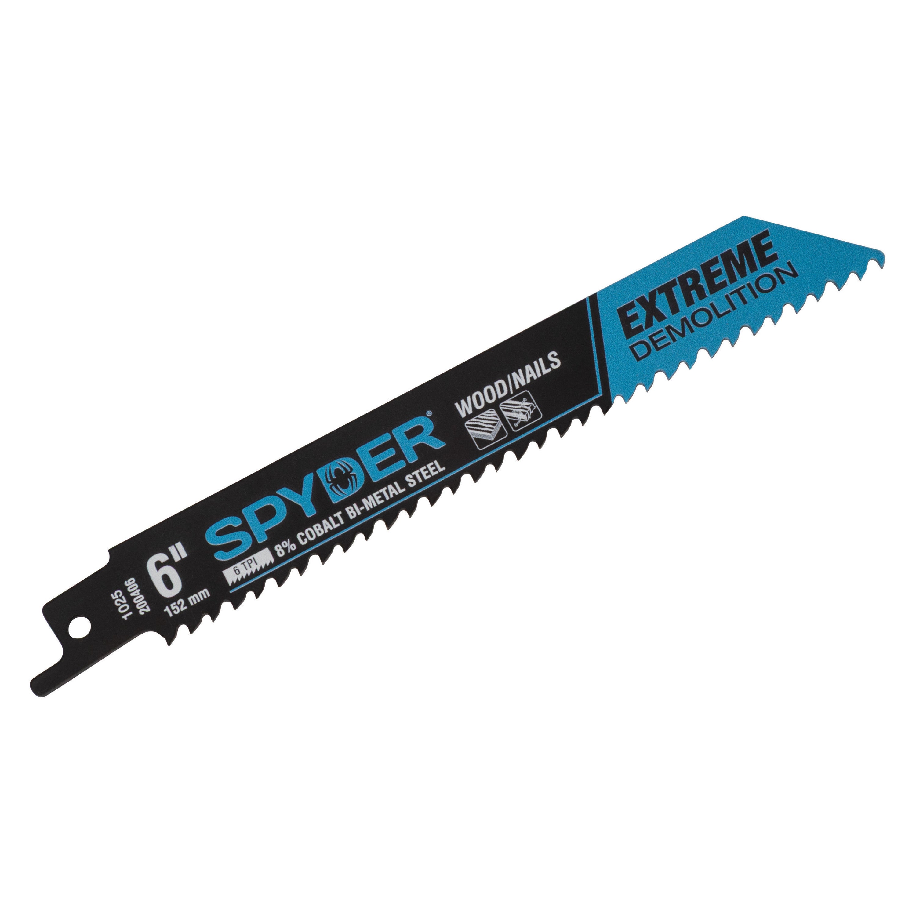 6" 6 TPI Bi-Metal Demolition Reciprocating Saw Blade Black Series™