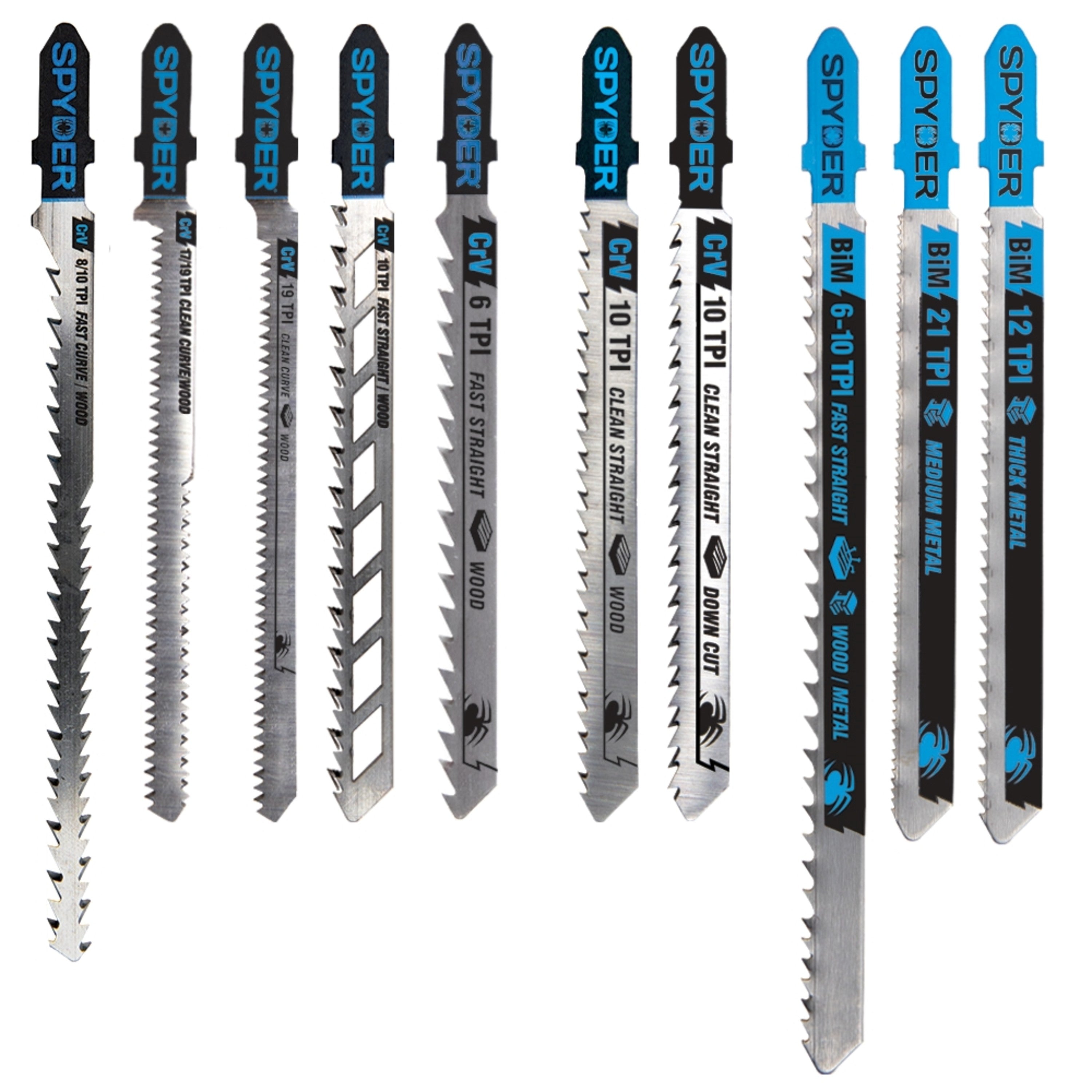 10-Piece T-Shank Metal And Wood Cutting Jig Saw Blade Set Skeleton™