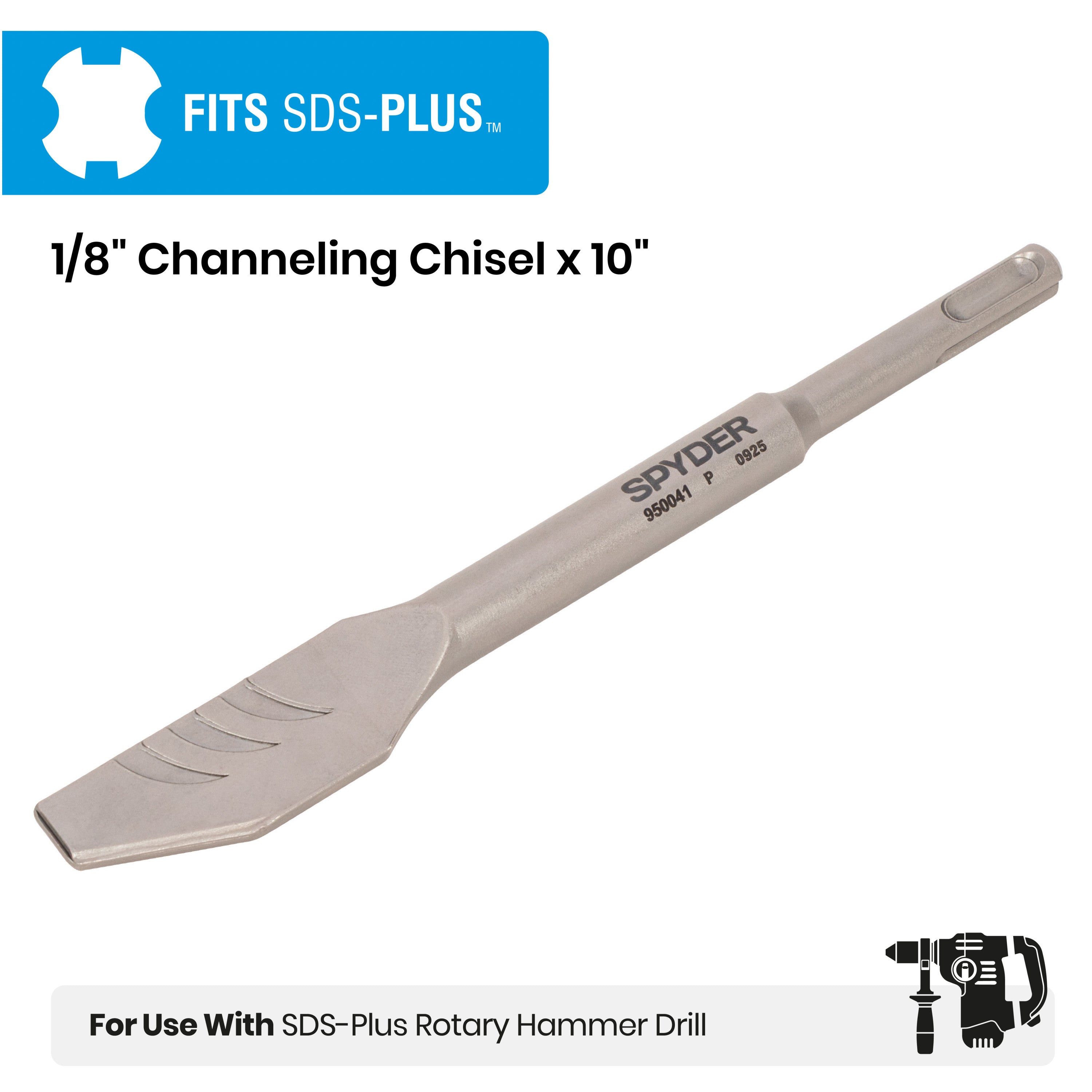 1/8" x 10" SDS-Plus Channeling Chisel Bit for Concrete & Masonry