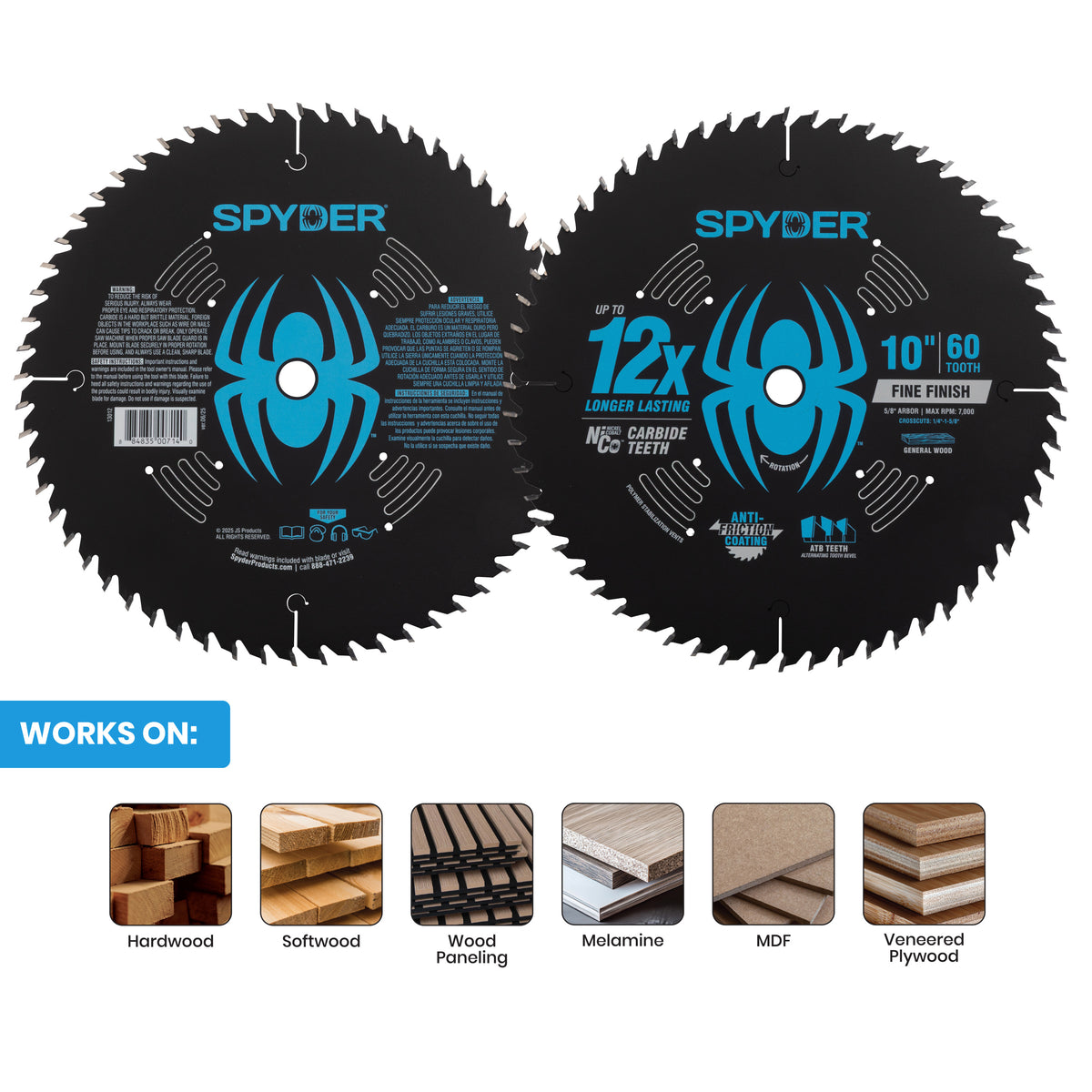 10" 60-Tooth Fine Finish Saw Blade for Wood