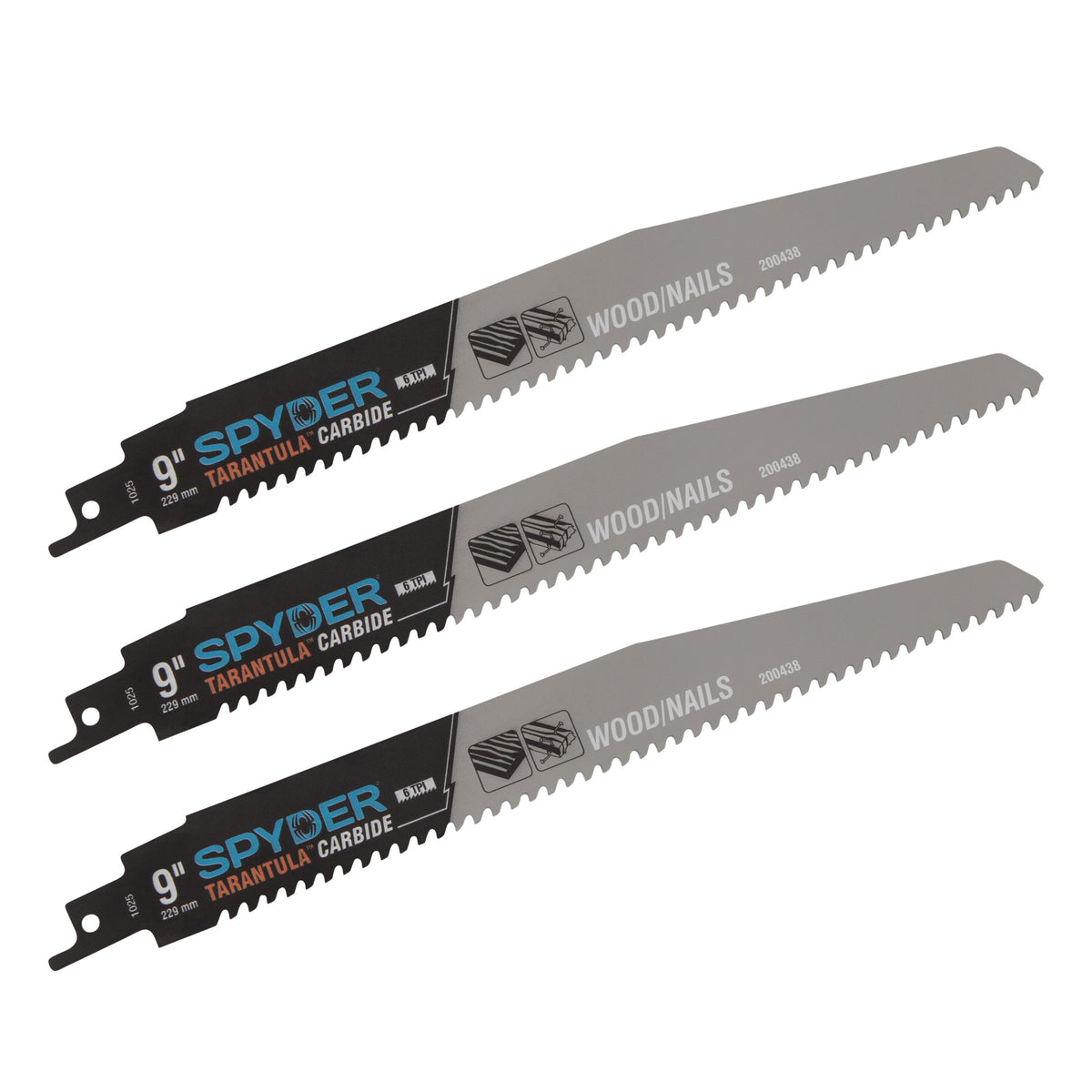 9" 6 TPI Carbide Toothed Reciprocating Saw Blade (3-Pack) Tarantula®