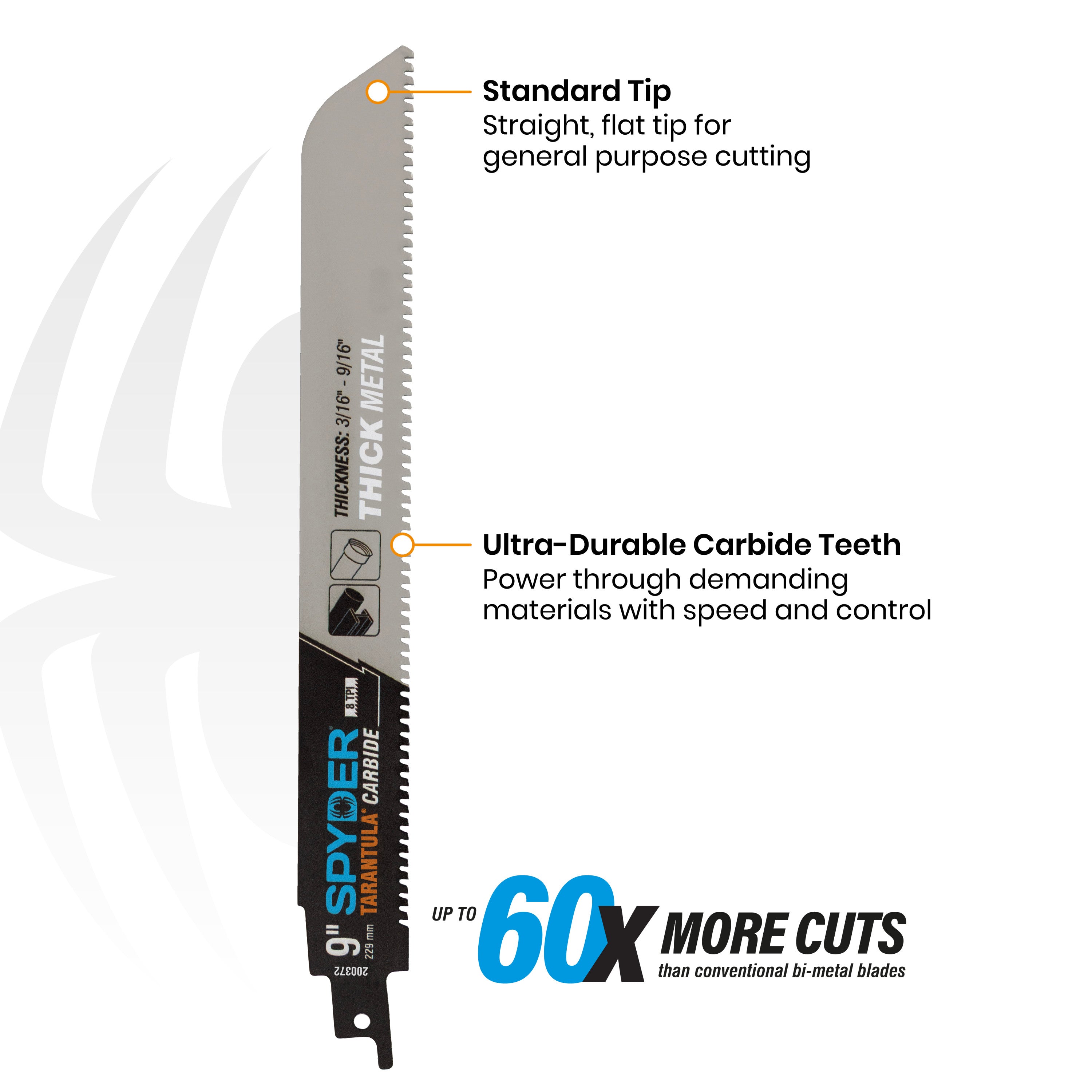 6" 10 TPI Metal Cutting Carbide Toothed Reciprocating Saw Blade Tarantula®