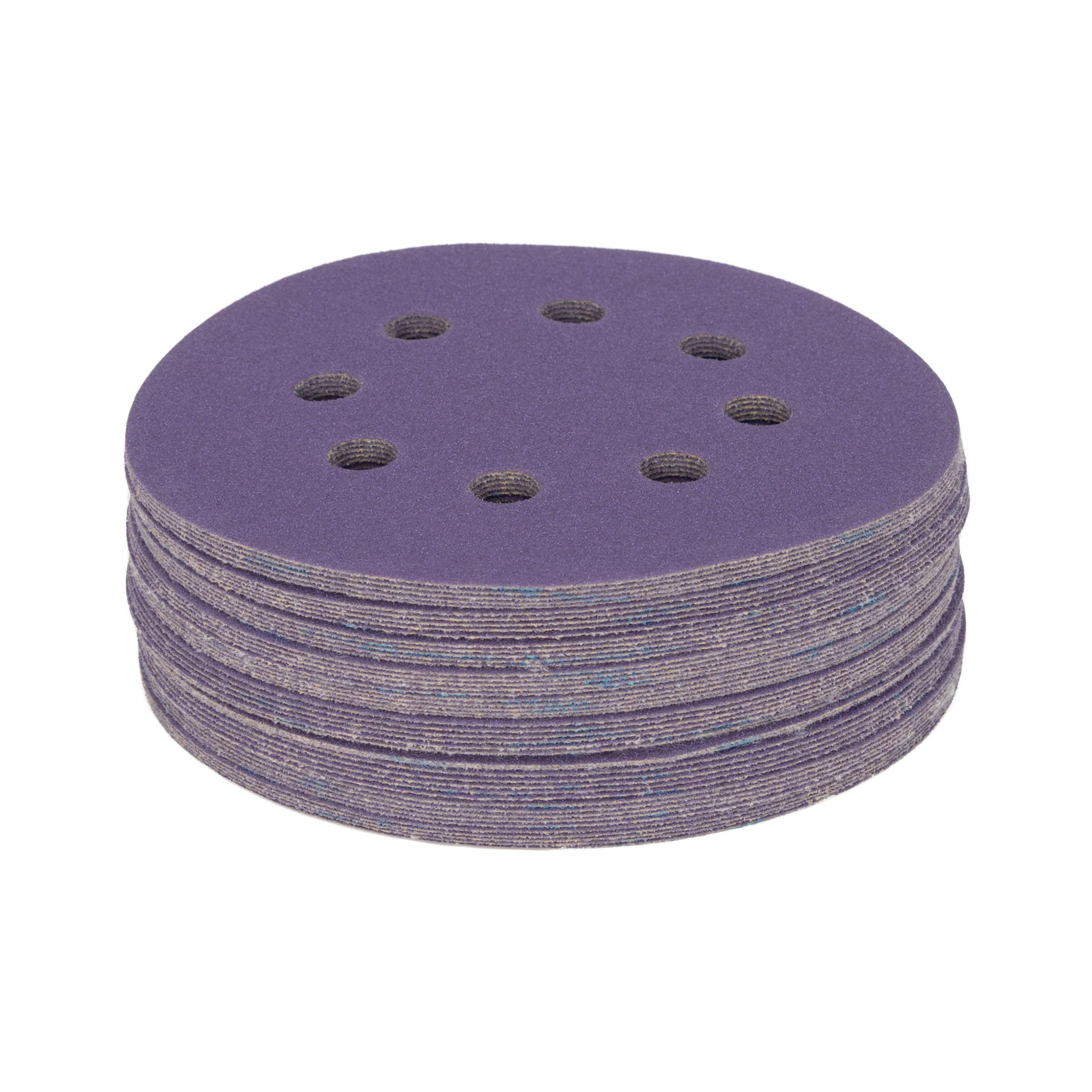 5" x 8-Hole 120 Grit Ceramic with Stearate Sanding Discs (50-Pack)