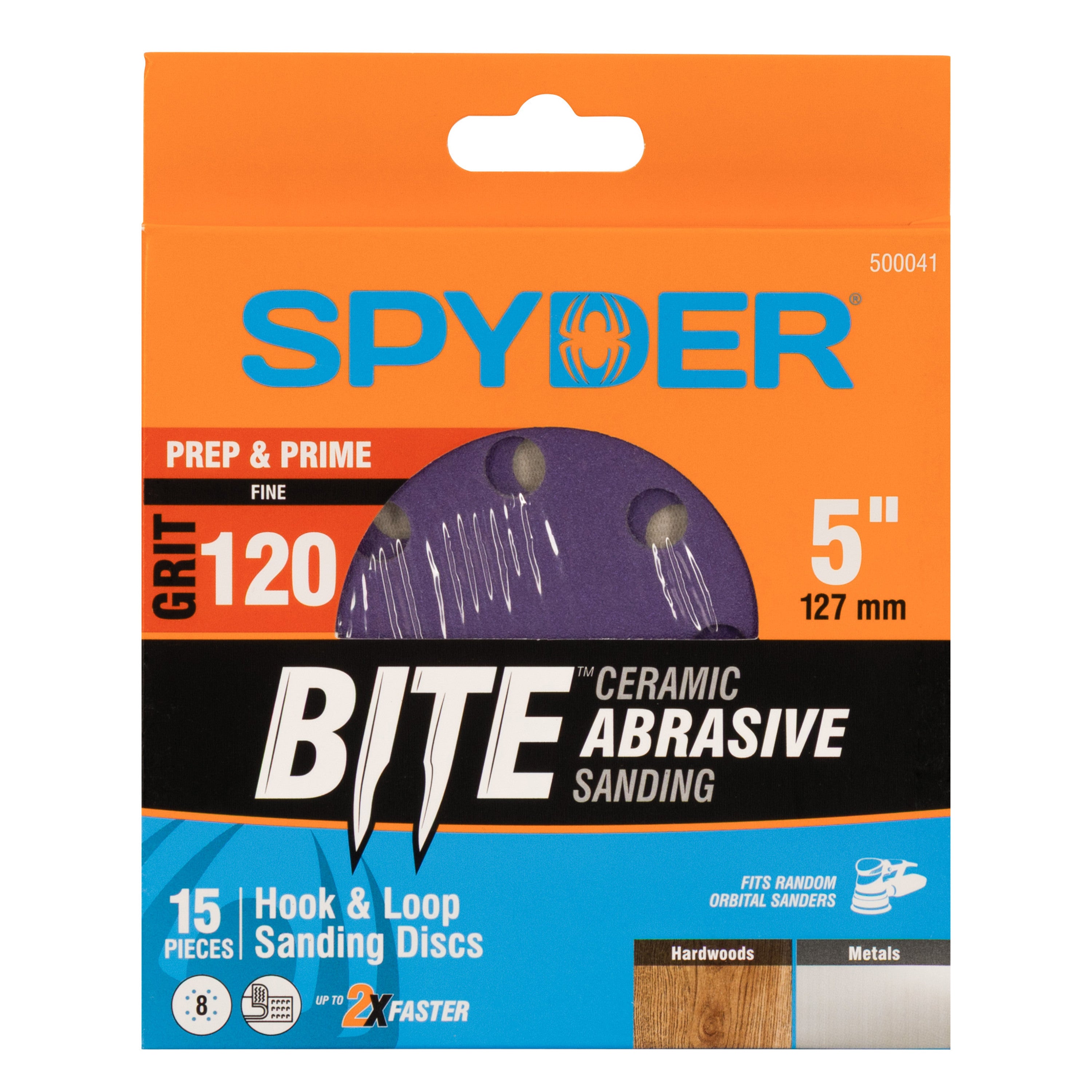 5" x 8-Hole 120 Grit Ceramic with Stearate Sanding Discs (15-Pack)