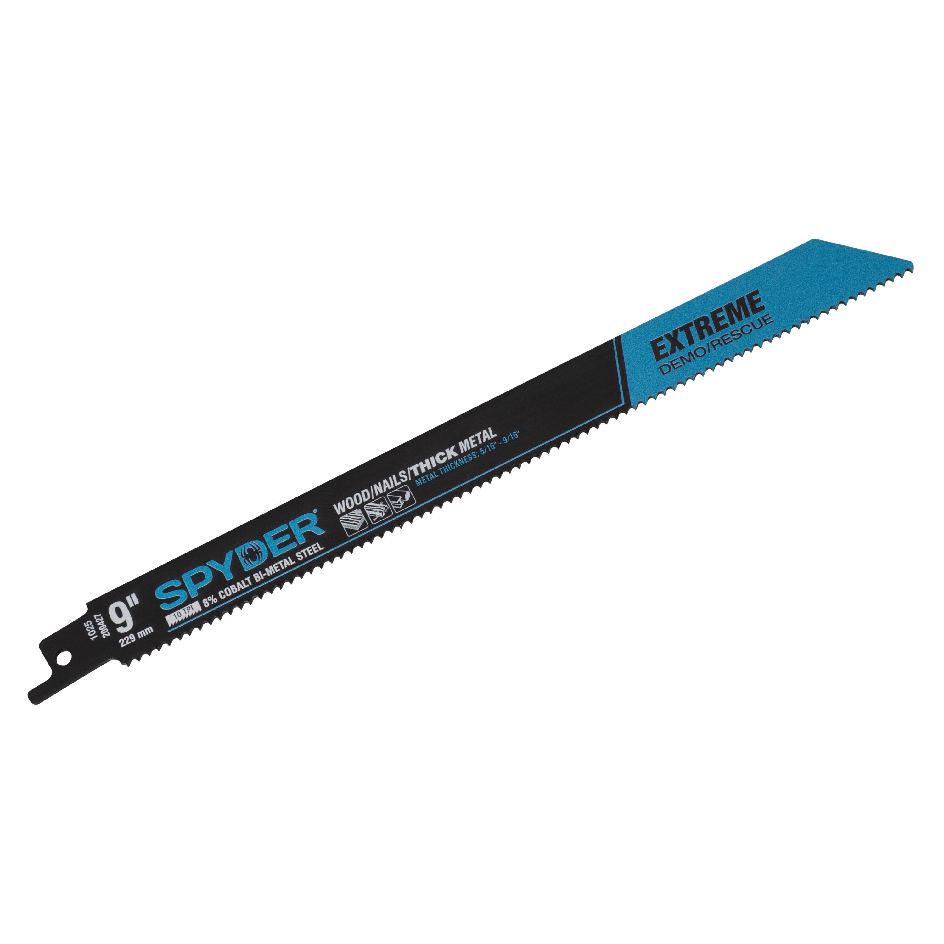 9" 10 TPI Bi-Metal Demolition Fire Rescue Reciprocating Saw Blade Black Series™