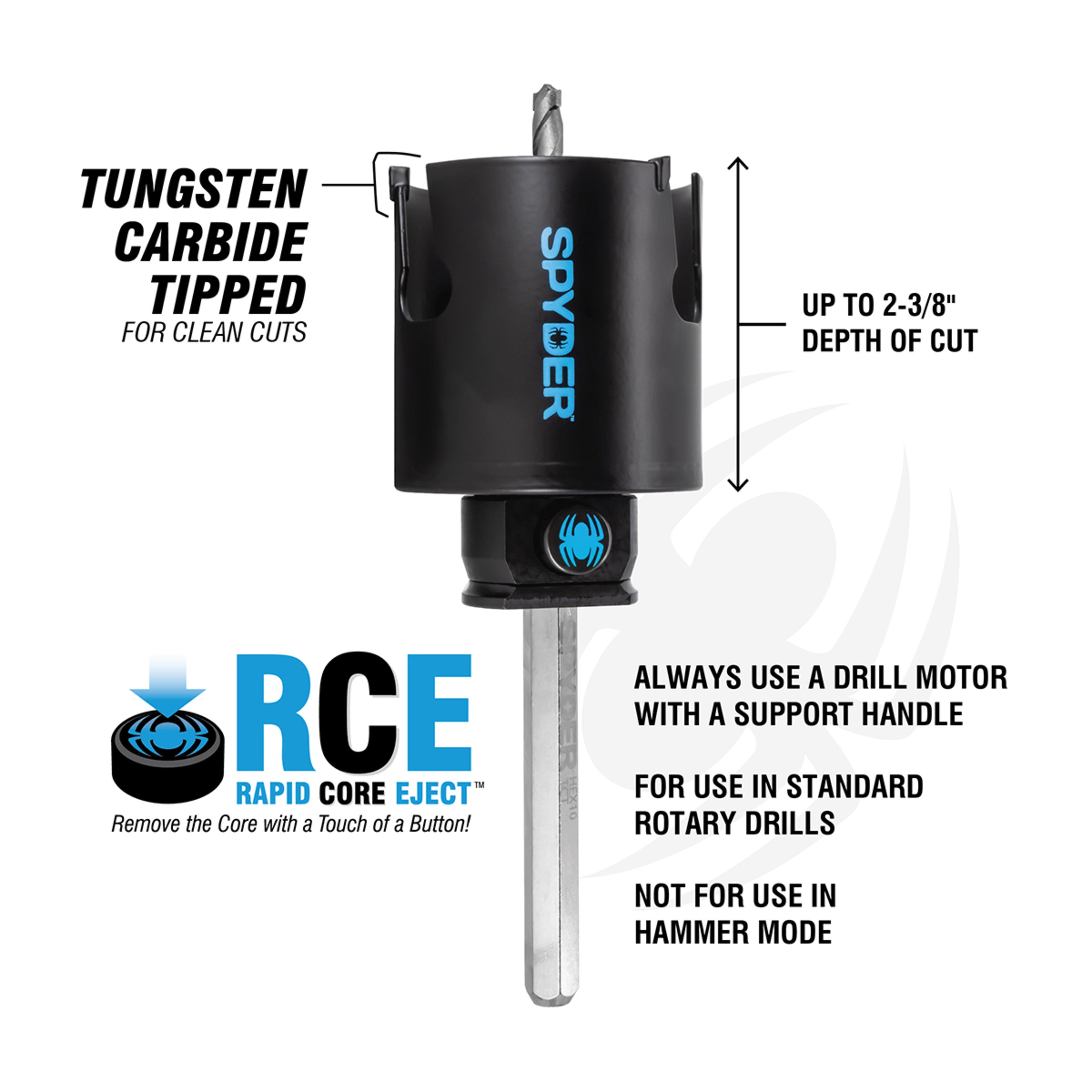 18-Piece Tungsten Carbide Tipped (TCT) Hole Saw Kit Rapid Core Eject™