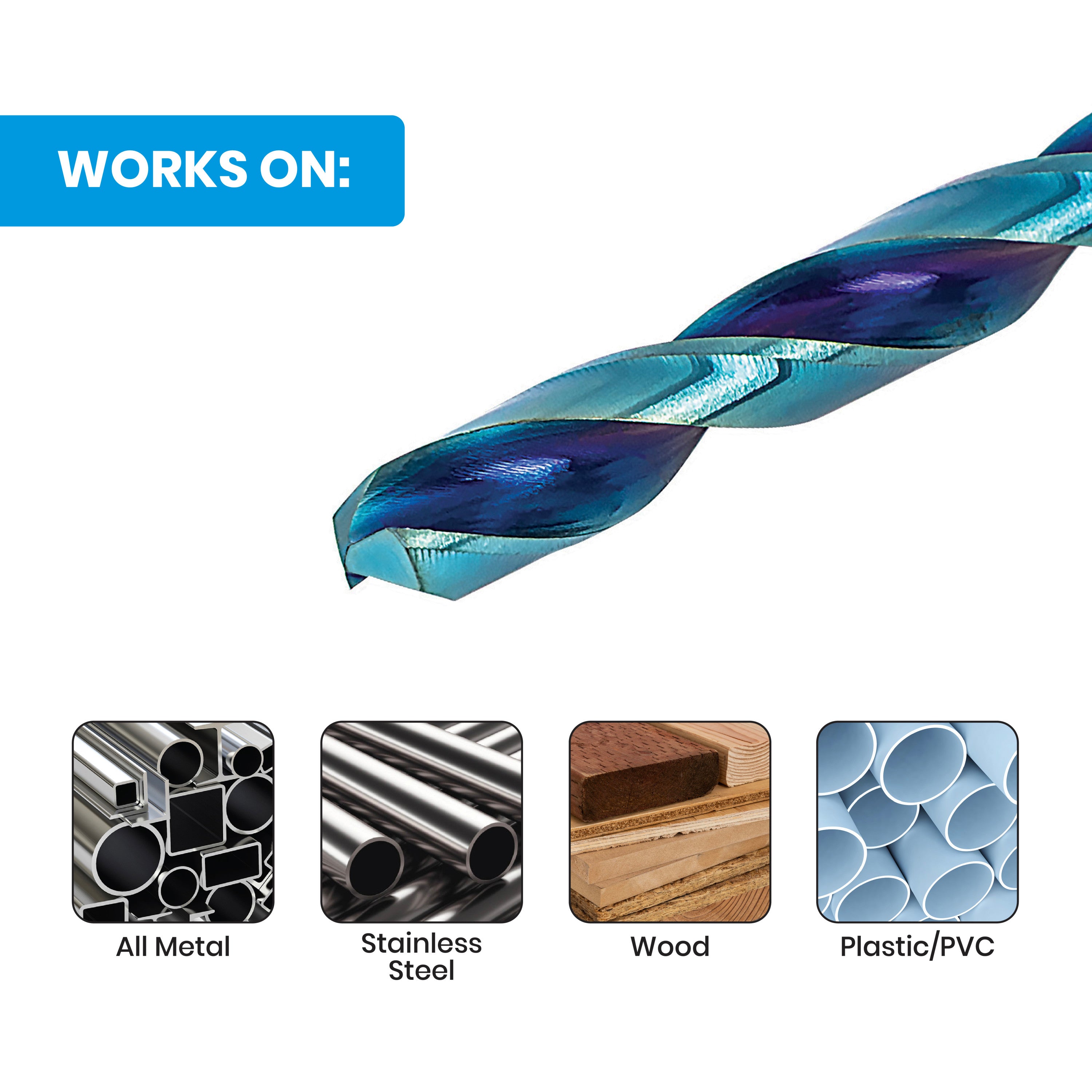 17/64" Hex Shank Drill Bit Mach-Blue®