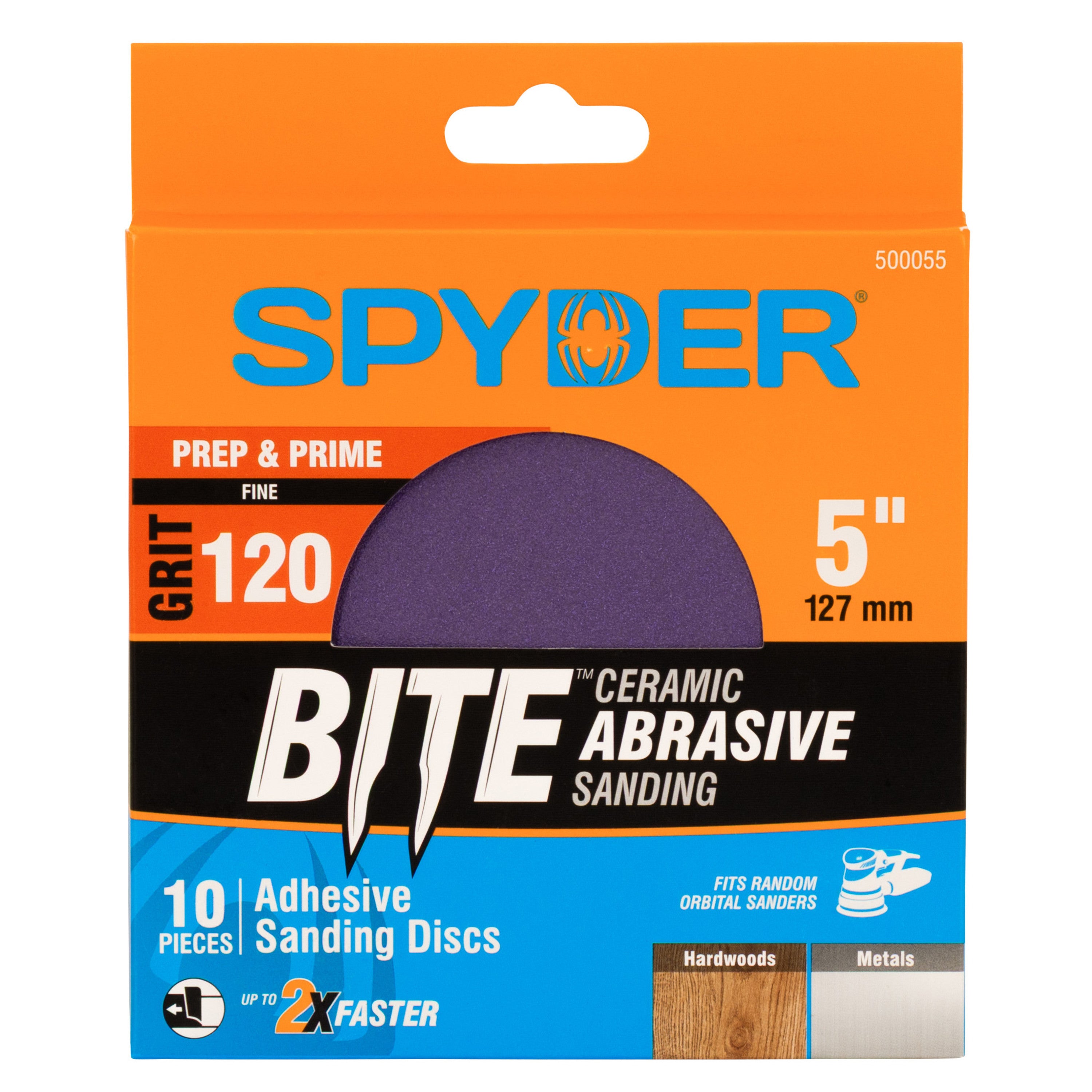 5" x No Hole 120 Grit Ceramic Pressure Sensitive Adhesive with Stearate Sanding Discs (10-Pack)