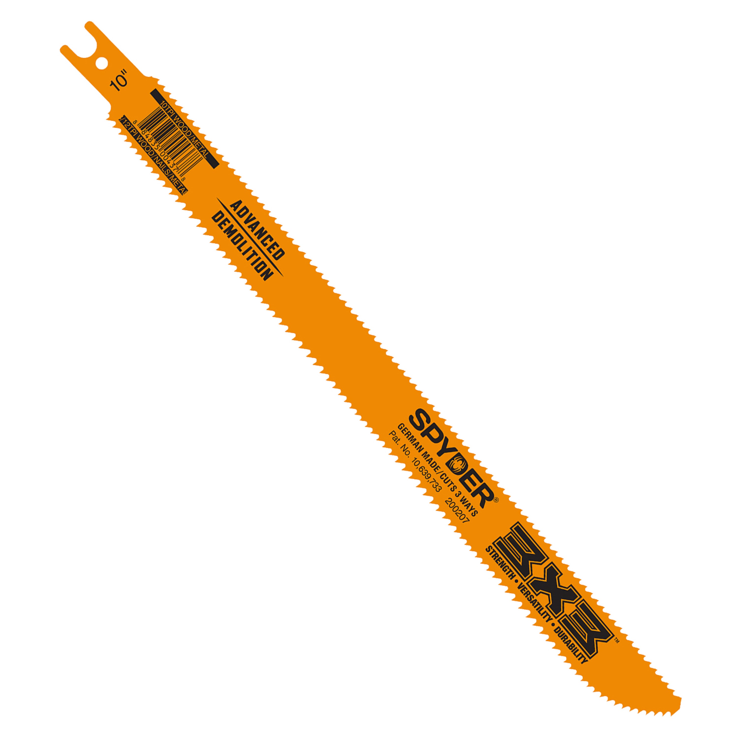 Double-Sided 10" Advanced Demo Wood/Metal Cutting 8/10-TPI Reciprocating Saw Blade 3X3™