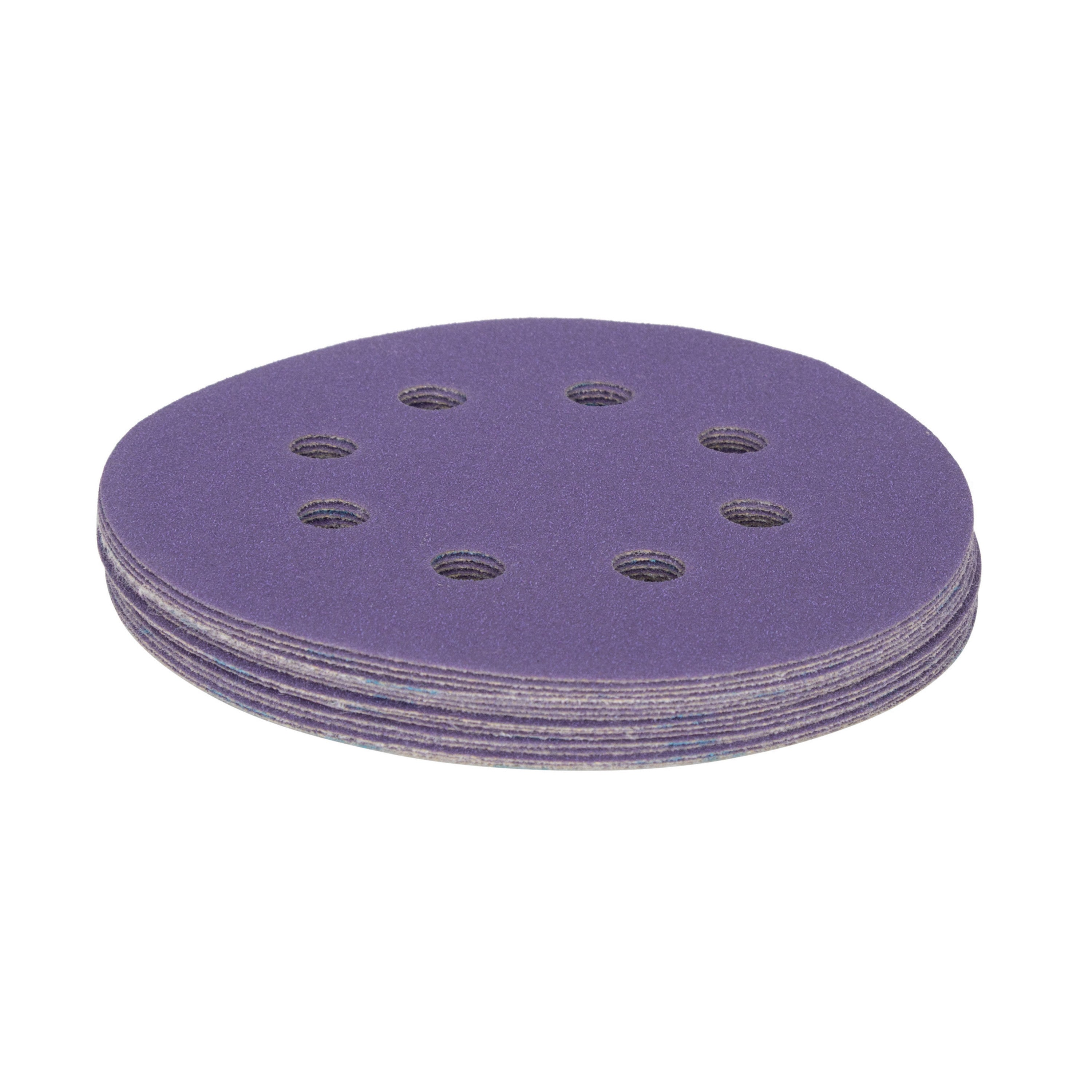 5" x 8-Hole 120 Grit Ceramic with Stearate Sanding Discs (15-Pack) Bite
