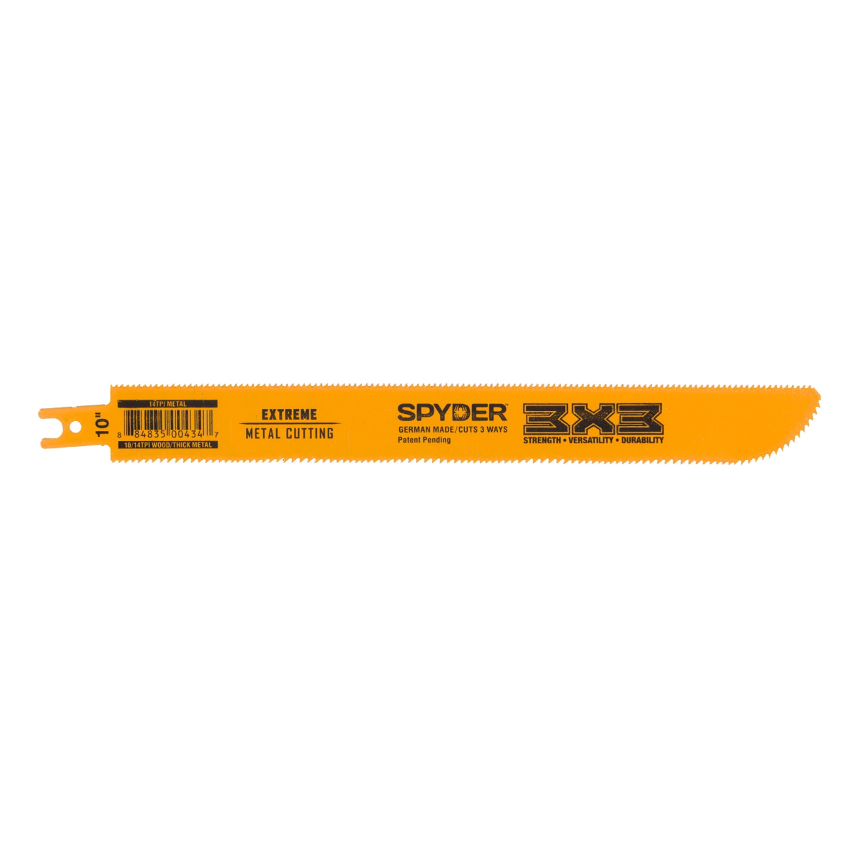 10" Extreme Metal Wood/Metal Cutting 10/14 TPI Double-Edged Bi-Metal Reciprocating Saw Blade 3X3™