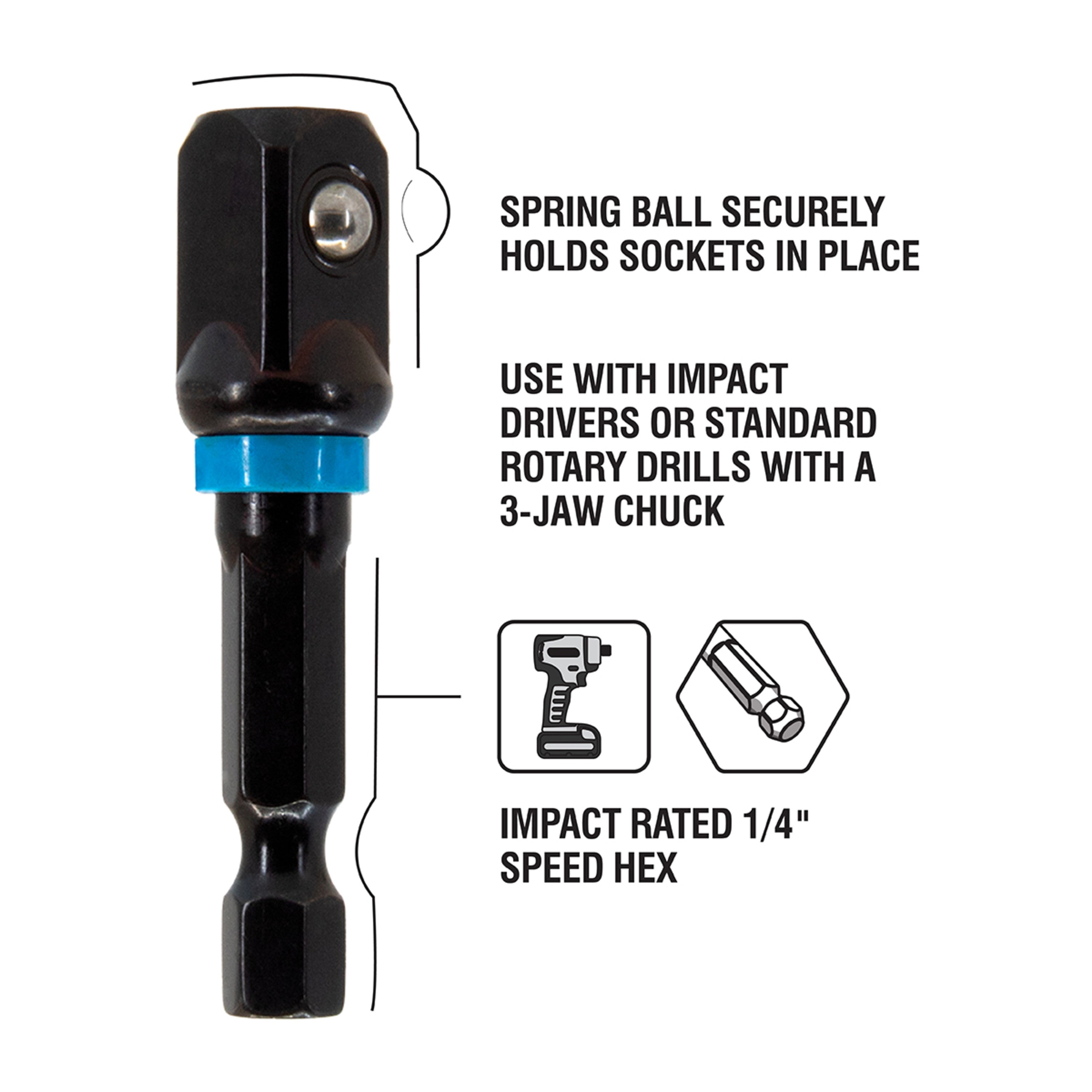 1/4" Drive Impact Socket Adapter