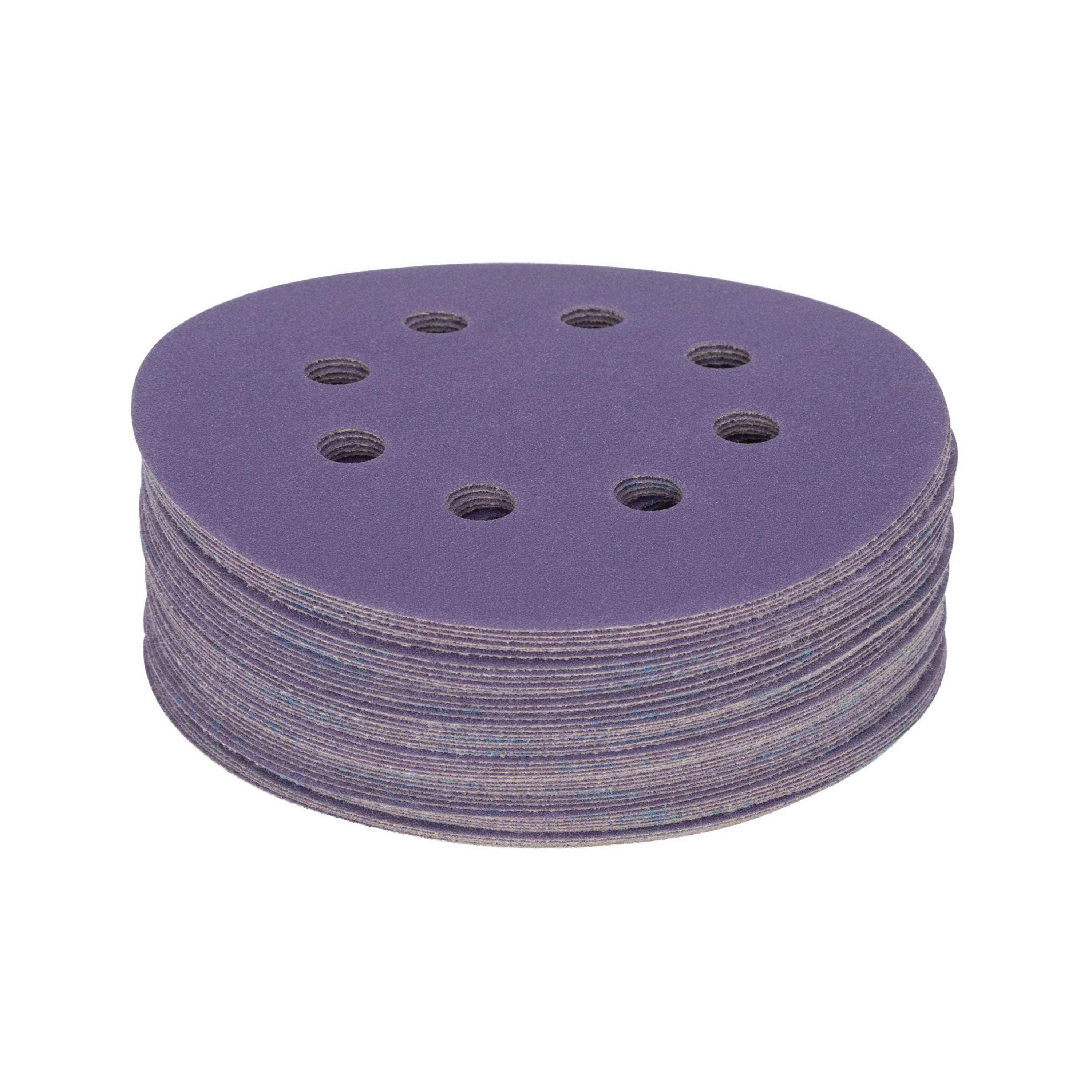 5" x 8-Hole 180 Grit Ceramic with Stearate Sanding Discs (50-Pack)