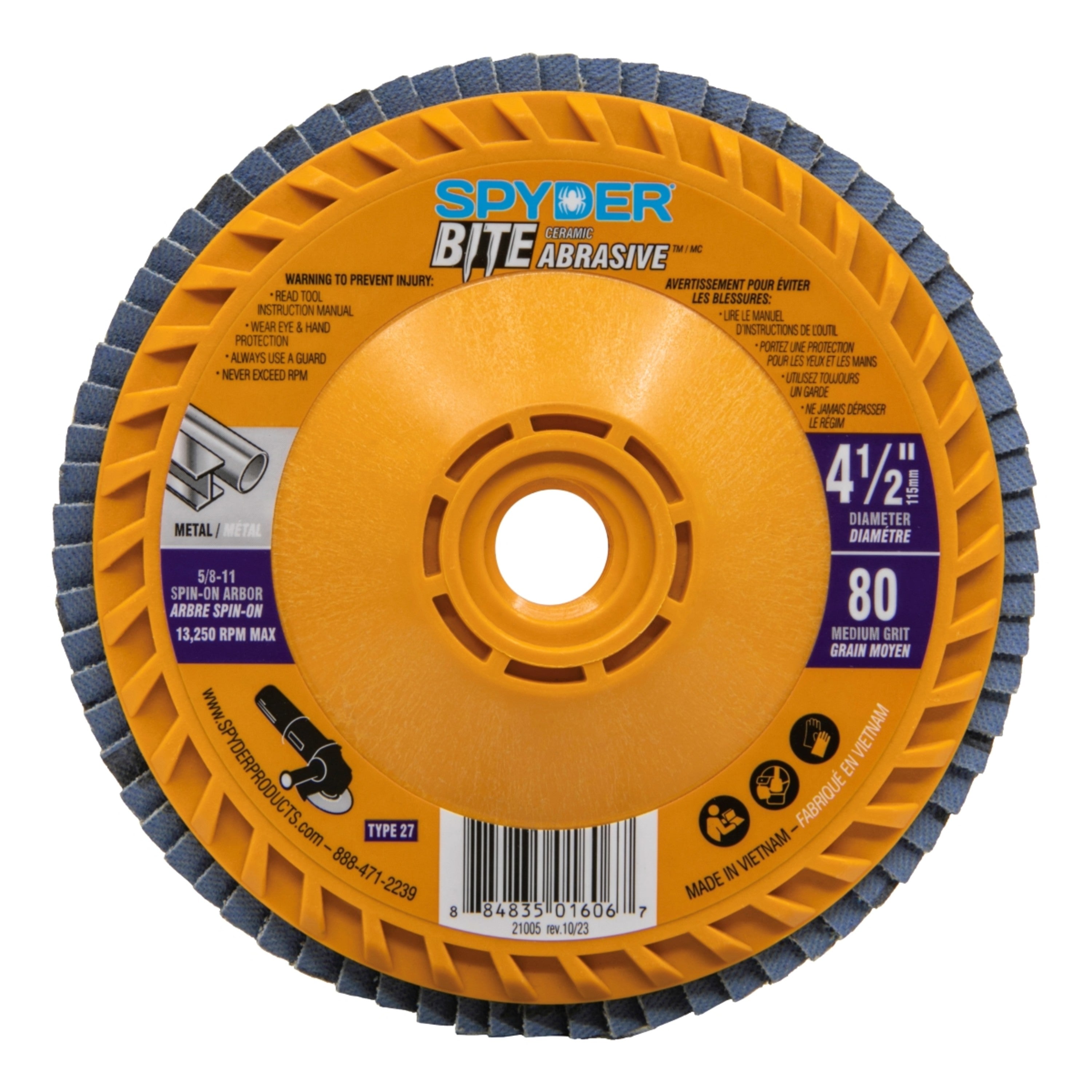 4.5" Ceramic 80-Grit Flap Disc Bite™