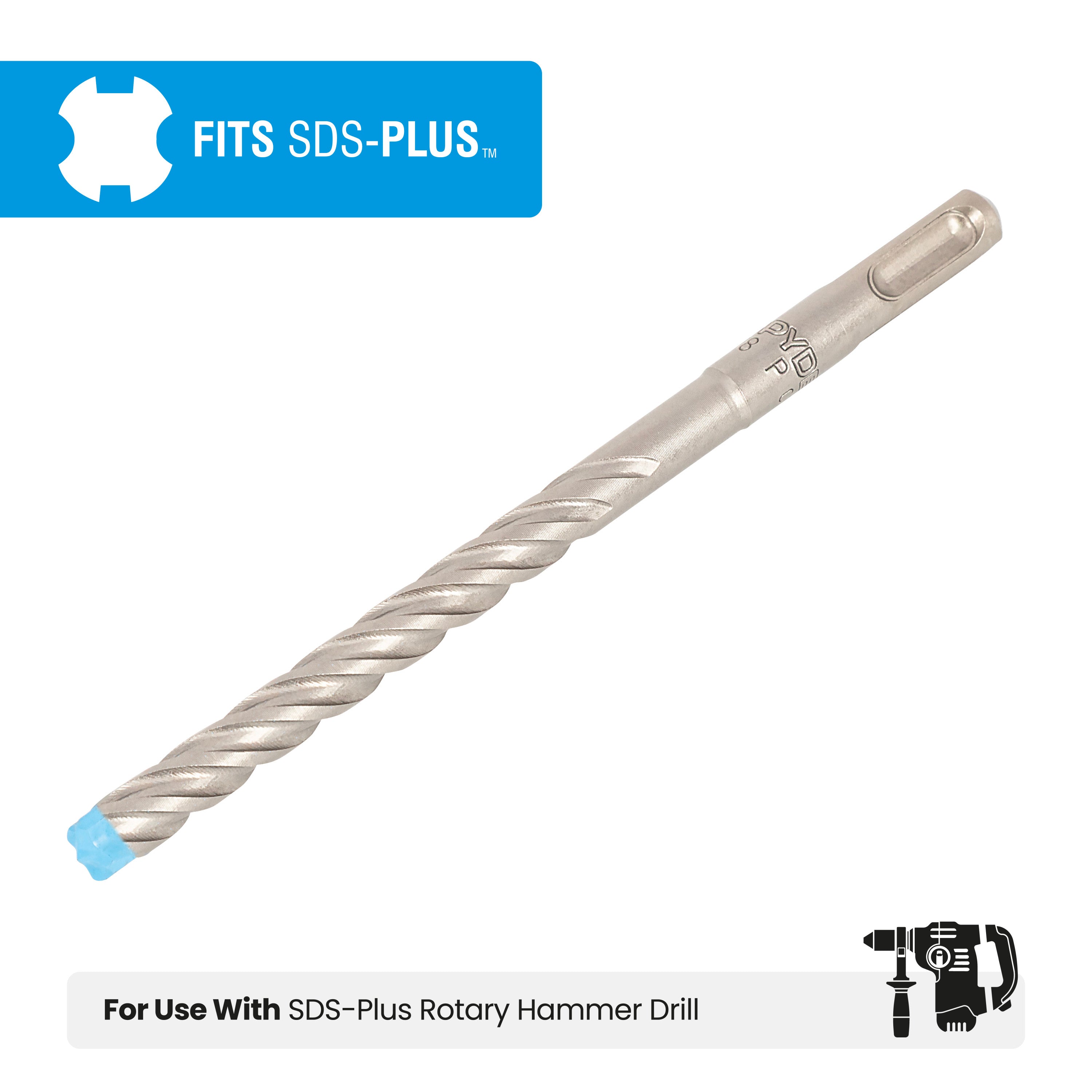 5-Piece SDS-Plus 4-Cutter Full-Carbide Rotary Hammer Drill Bit Set