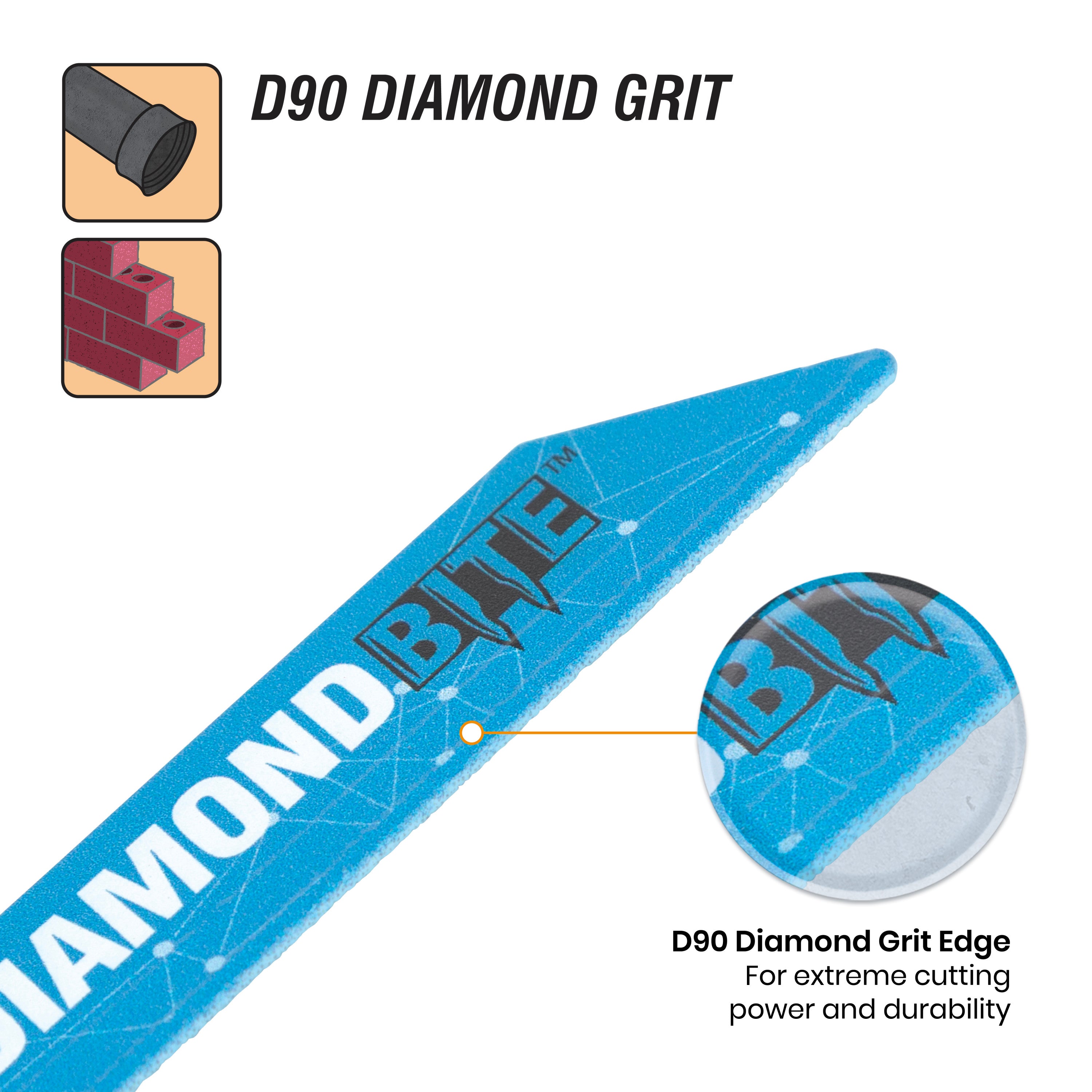8" Diamond Grit Reciprocating Saw Blade Diamond Bite™
