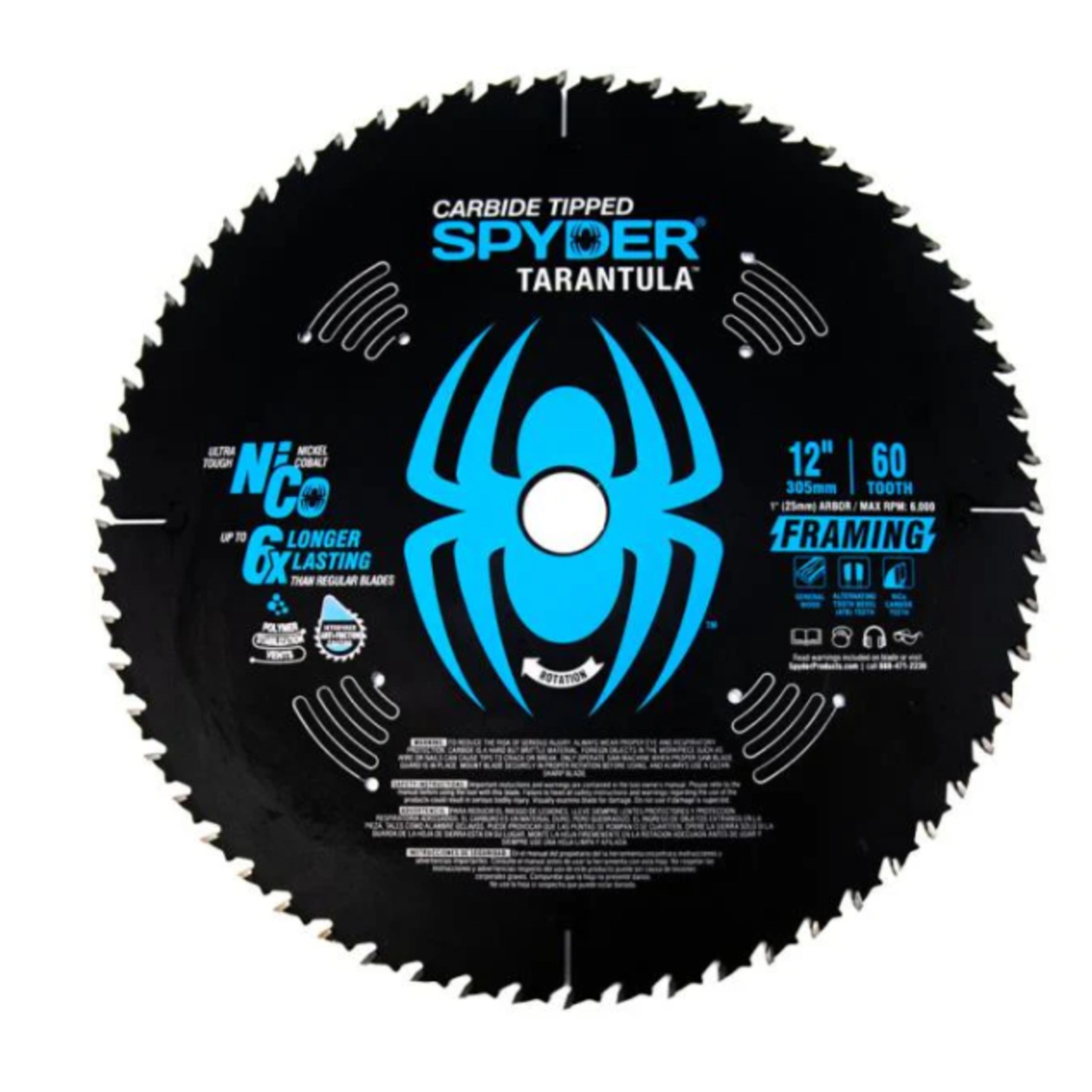 12" 60-Tooth General Purpose Circular Saw Blade Tarantula™