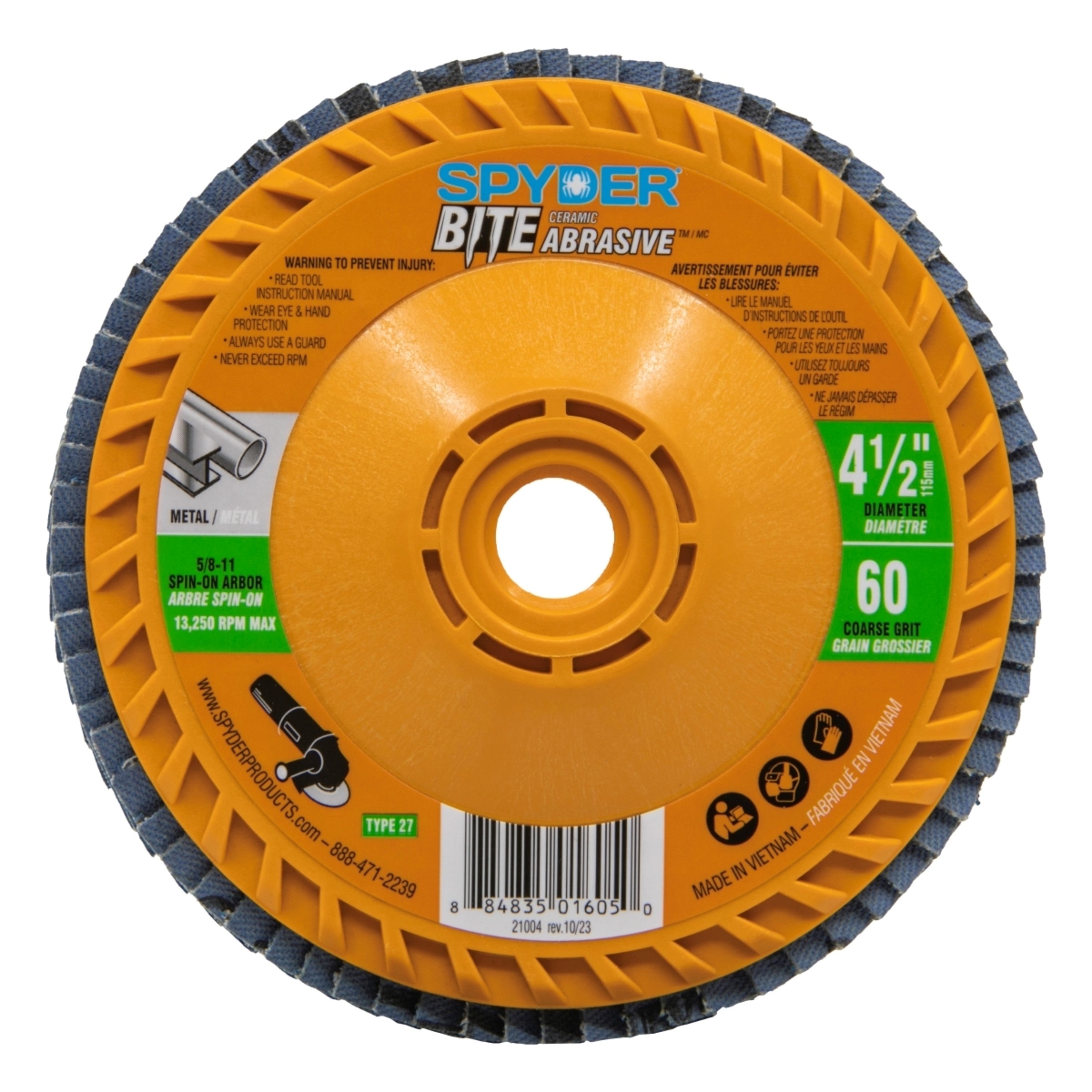 4.5" Ceramic 60-Grit Flap Disc Bite™