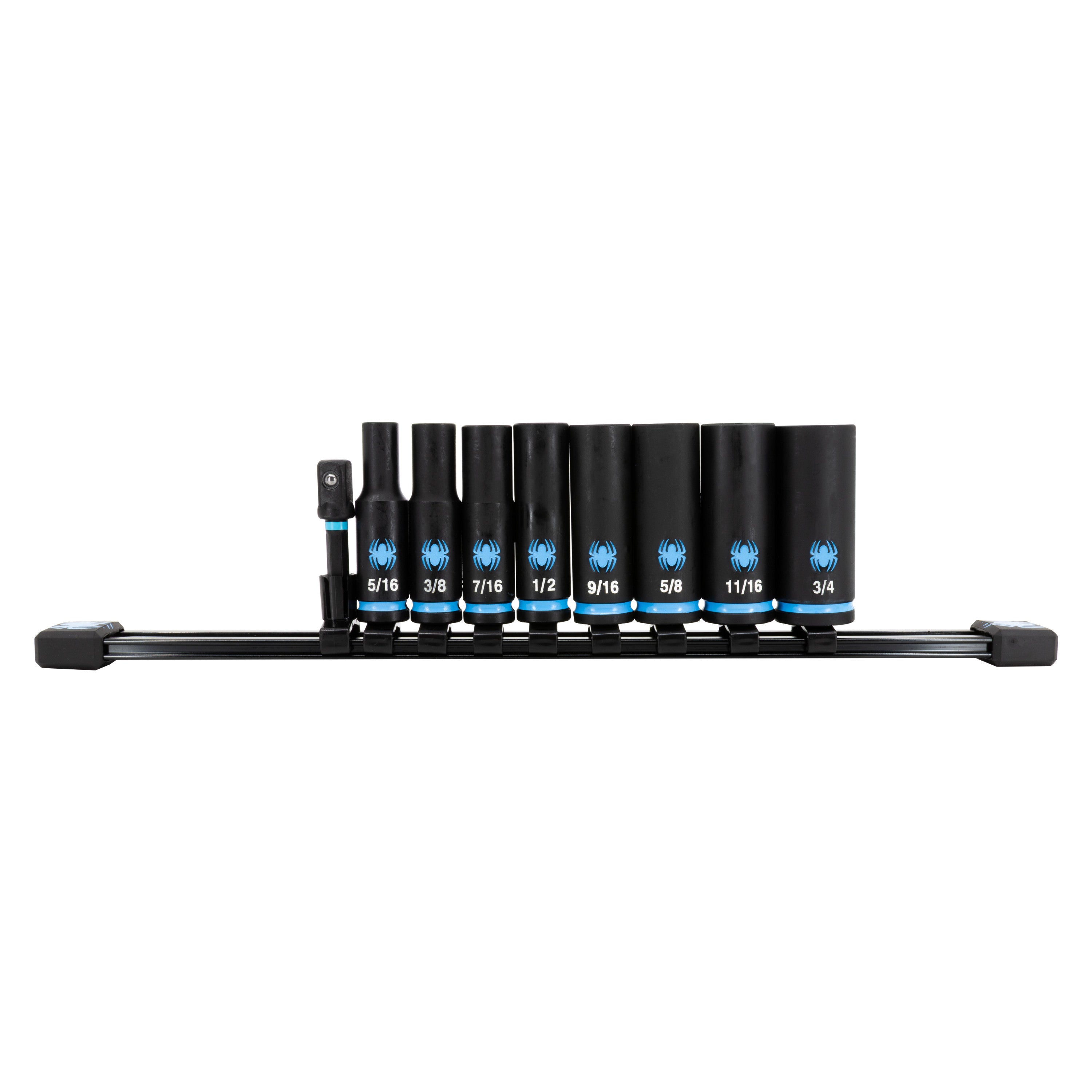 9-Piece 3/8" Drive Deep Thin-Walled SAE Impact Socket Set with Adapter