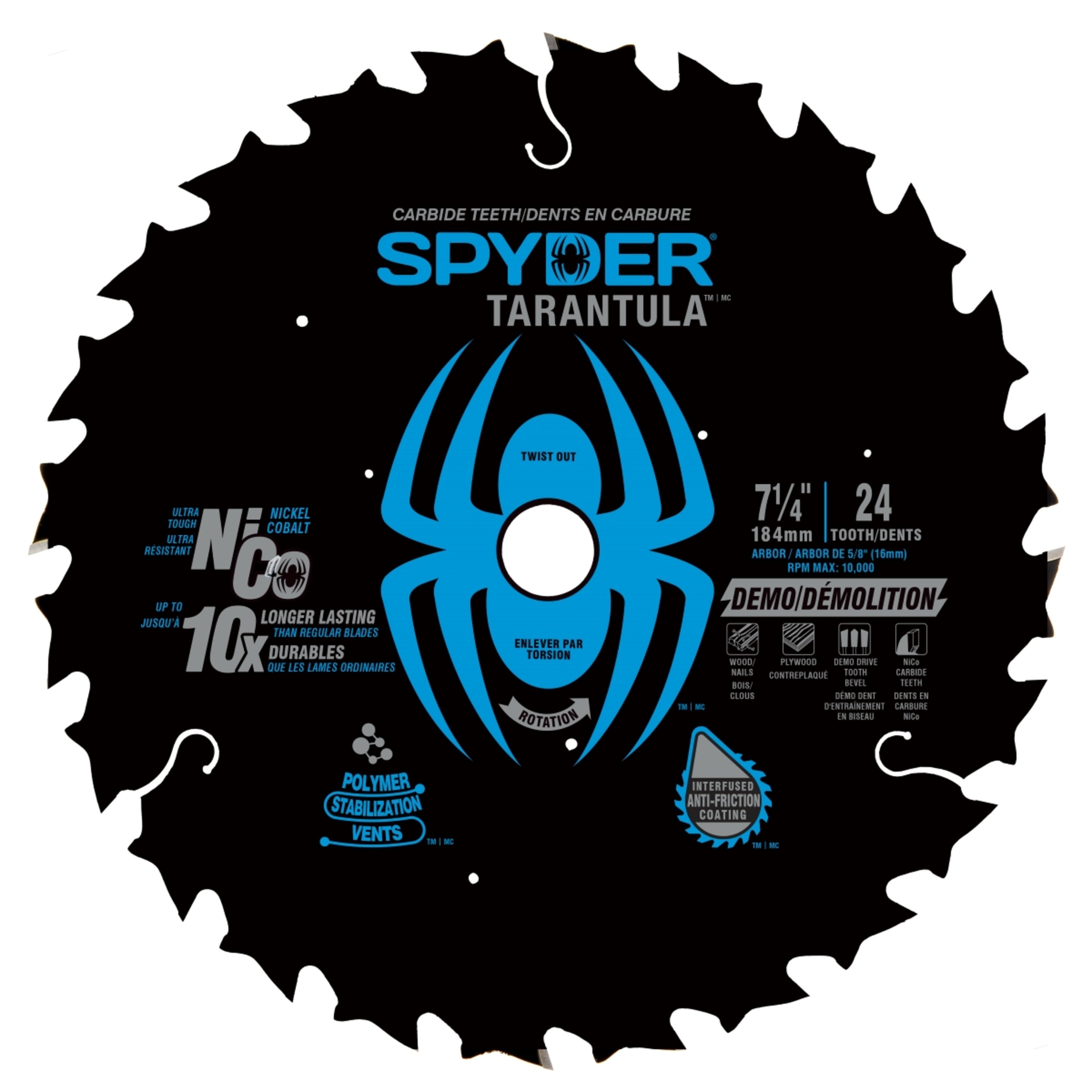 7-1/4" 24-Tooth TCT Framing Circular Saw Blade (3-Pack) Tarantula™