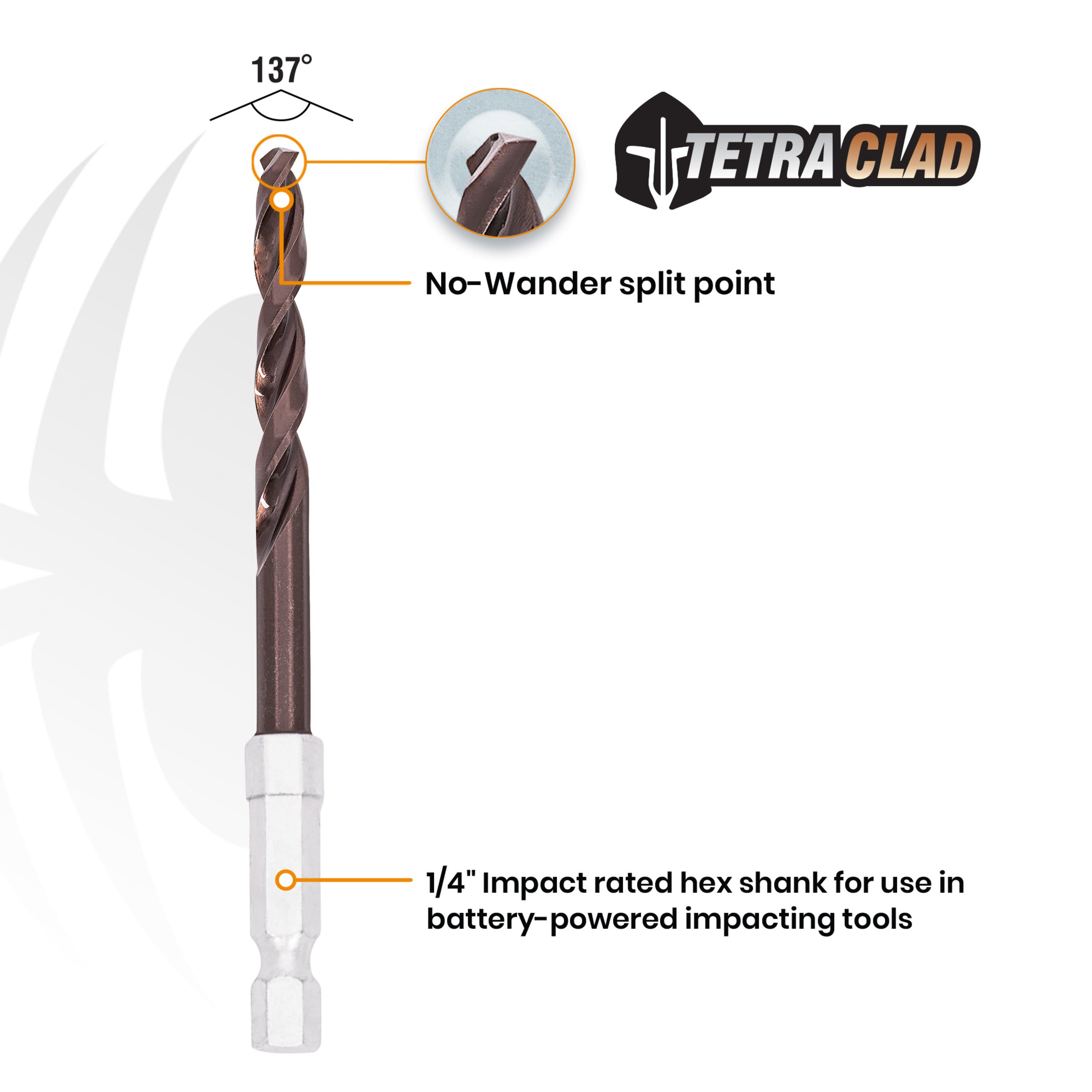 7/32" Hex Shank Drill Bit TetraClad™