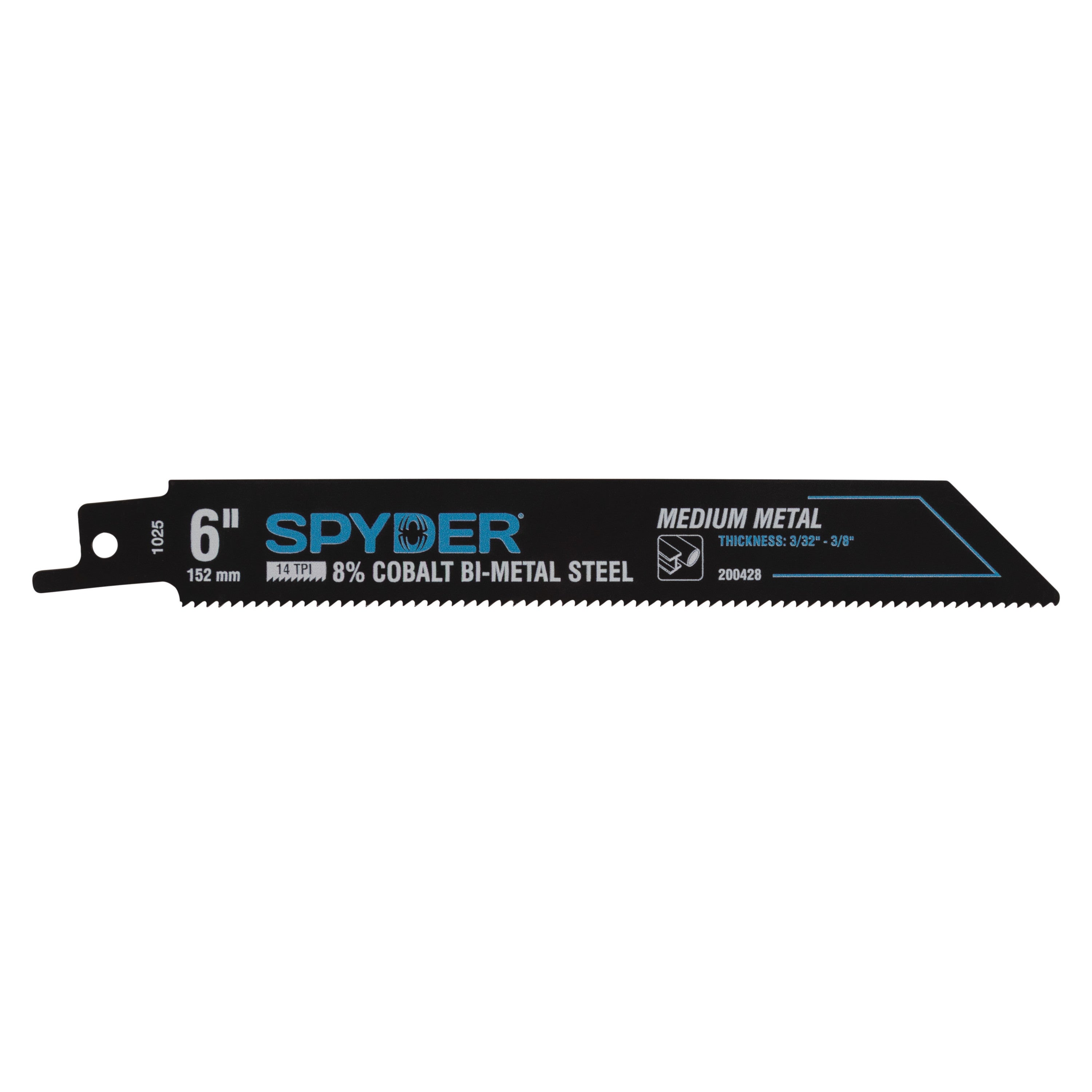 Spyder 6-inch reciprocating saw blade on a white background
