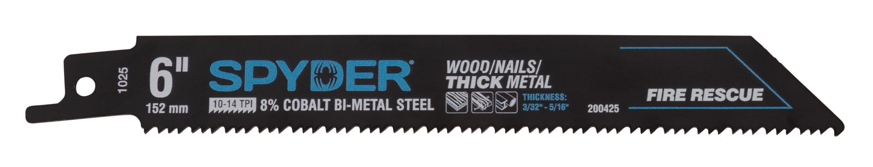 Spyder 6-inch reciprocating saw blade on a white background