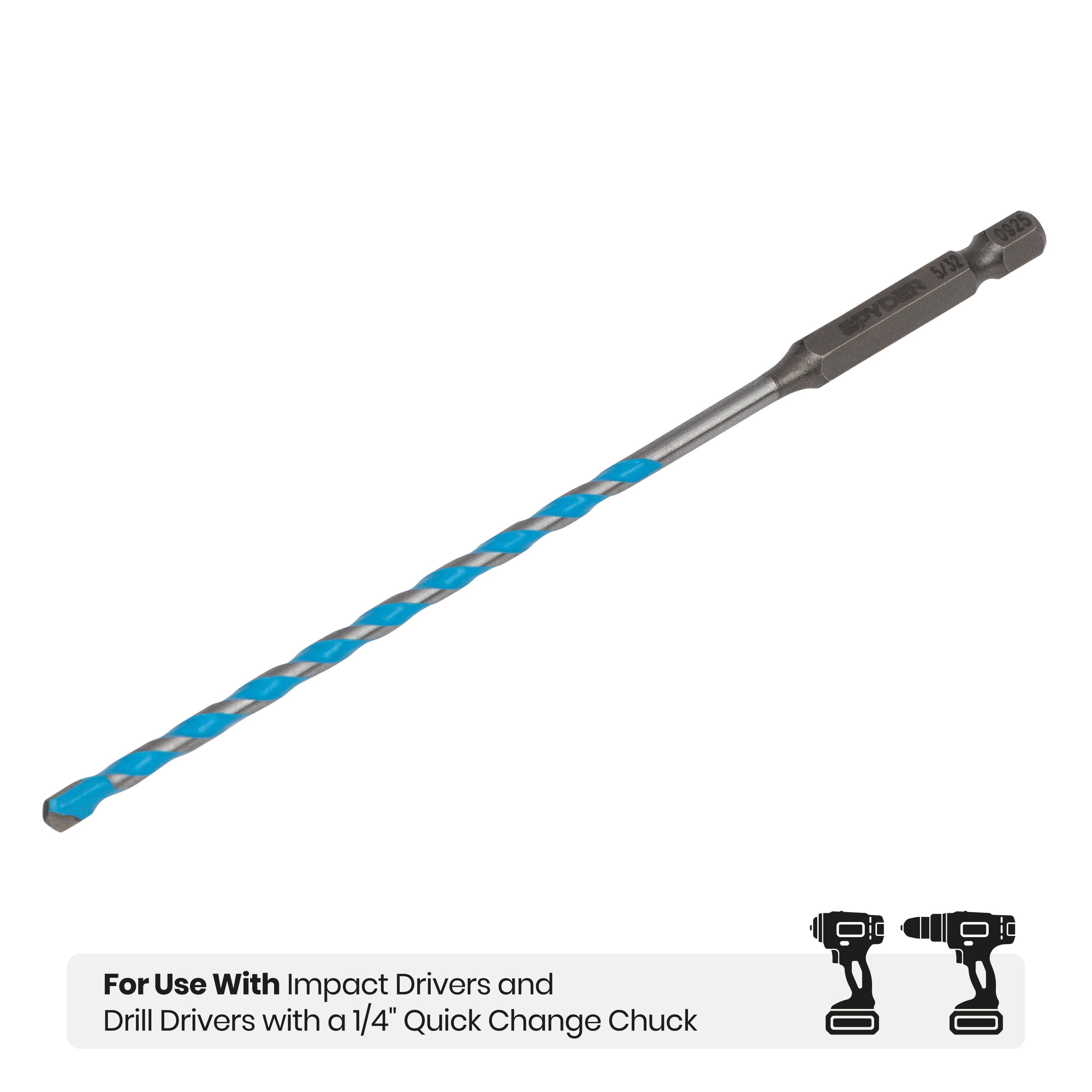 5/32" x 6" Impact Shank Carbide-Tipped Multiconstruction Masonry Drill Bit