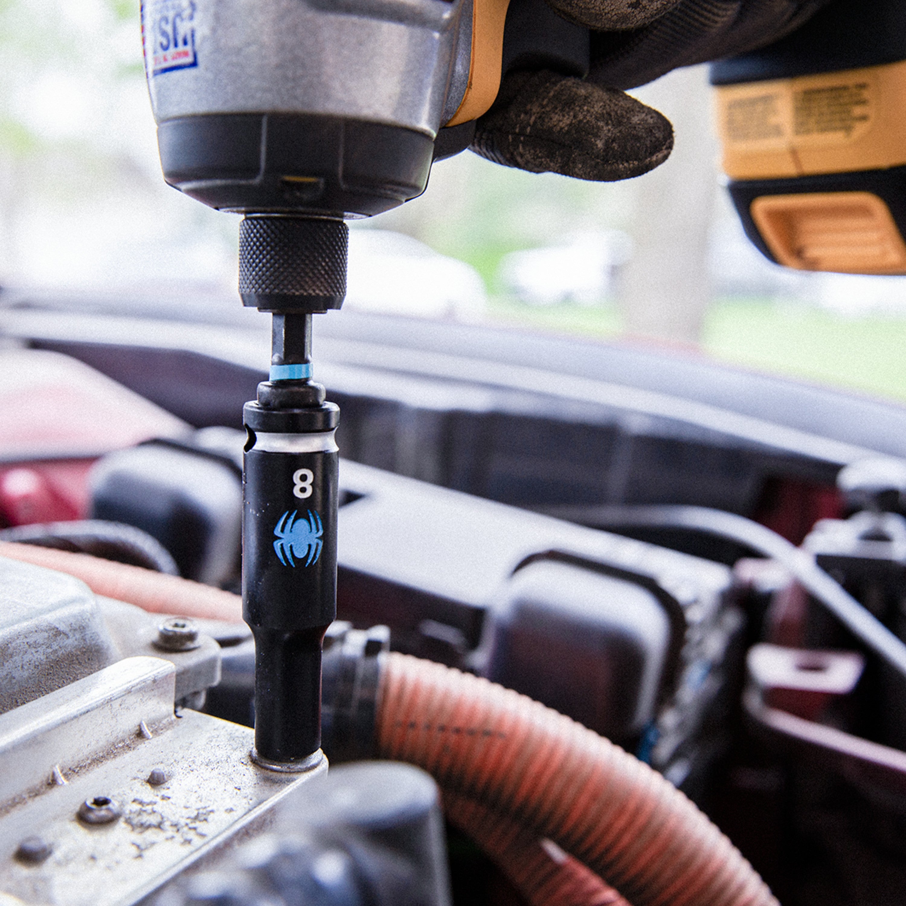 10-Piece 1/2" Drive Metric Deep Impact Socket Set with Adapter