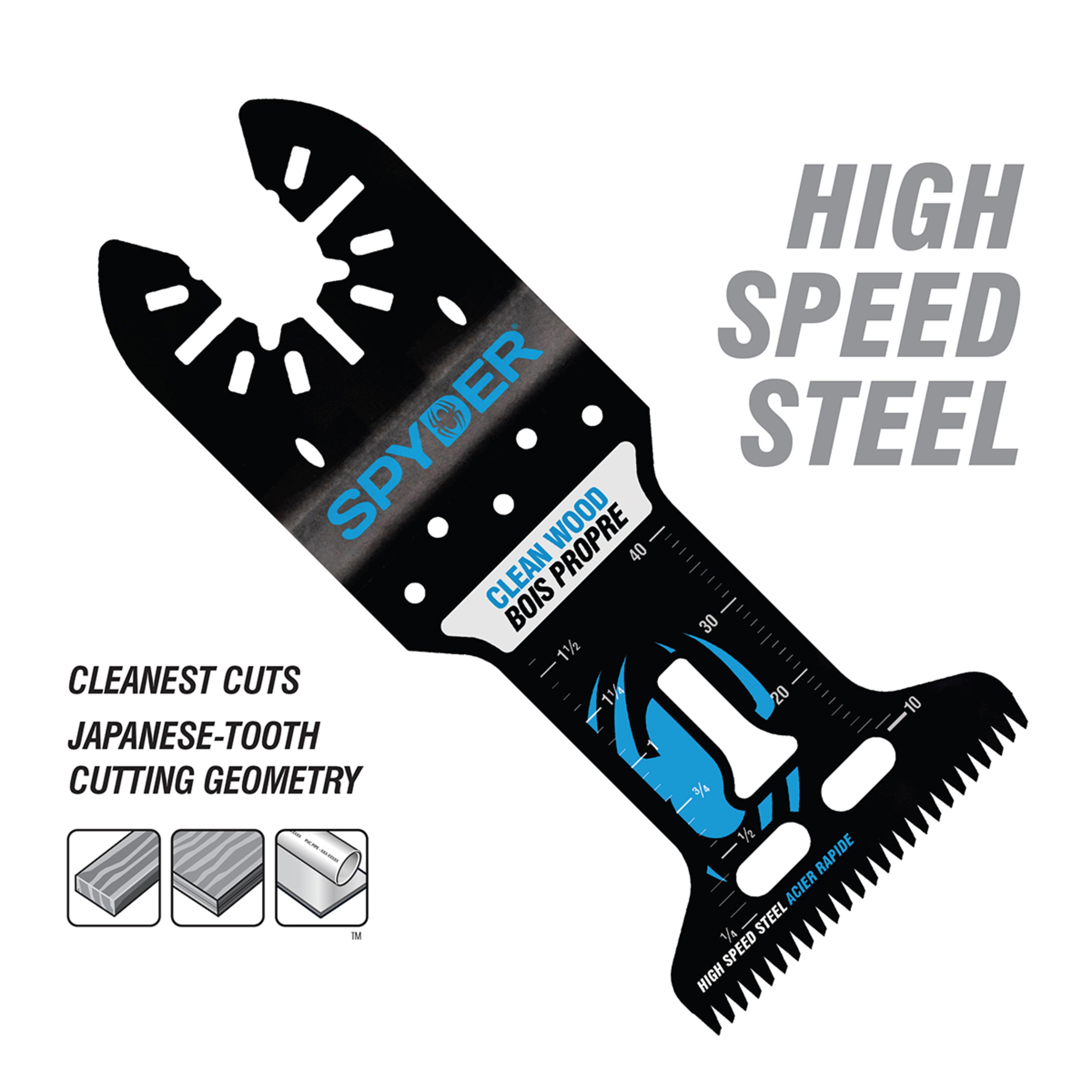 1.75" x 2" HSS Clean Wood Cutting Oscillating Tool Blade