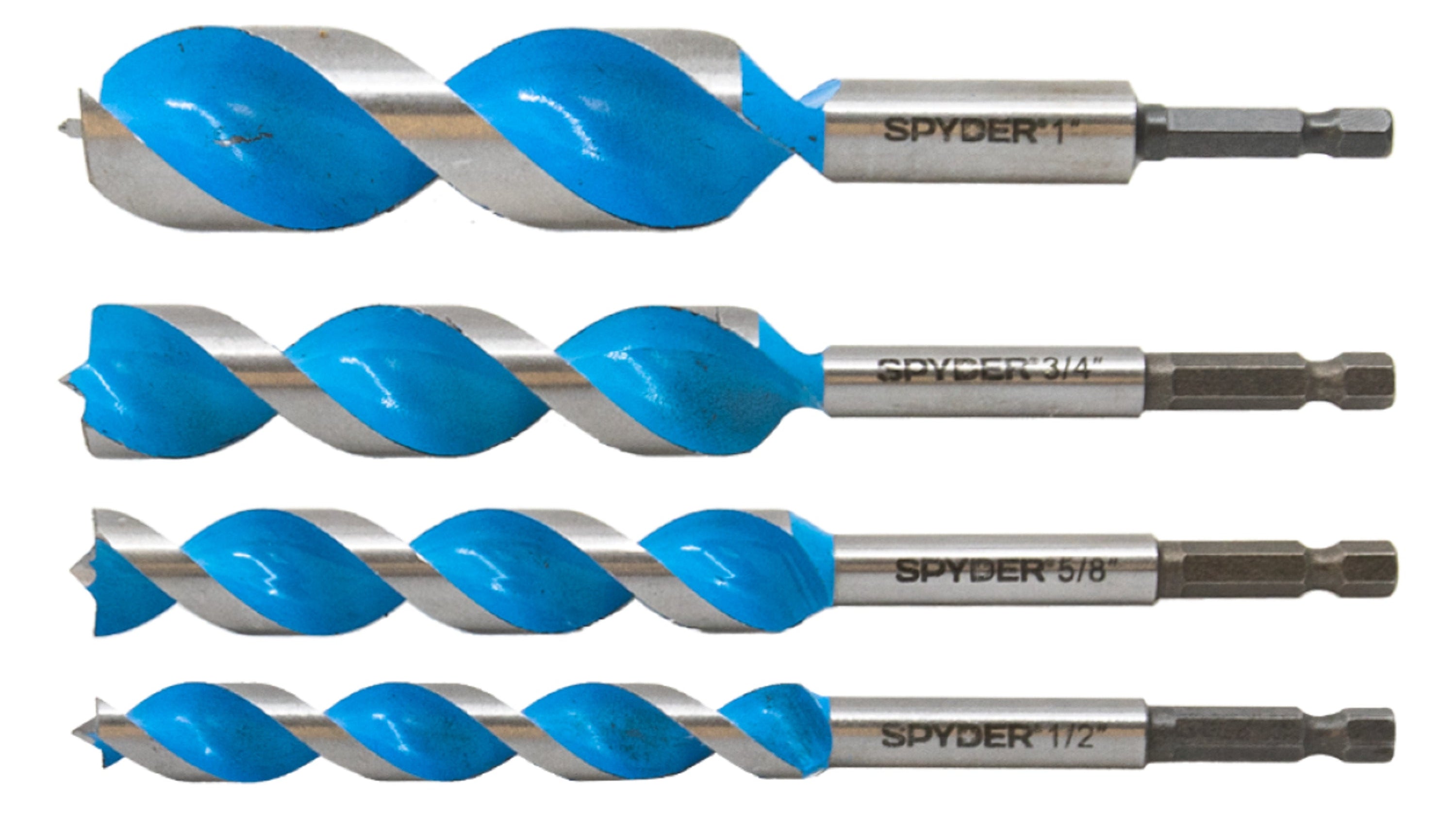 4-Piece Woodboring Power Bit Set (1/2, 5/8, 3/4, 1") Stinger™