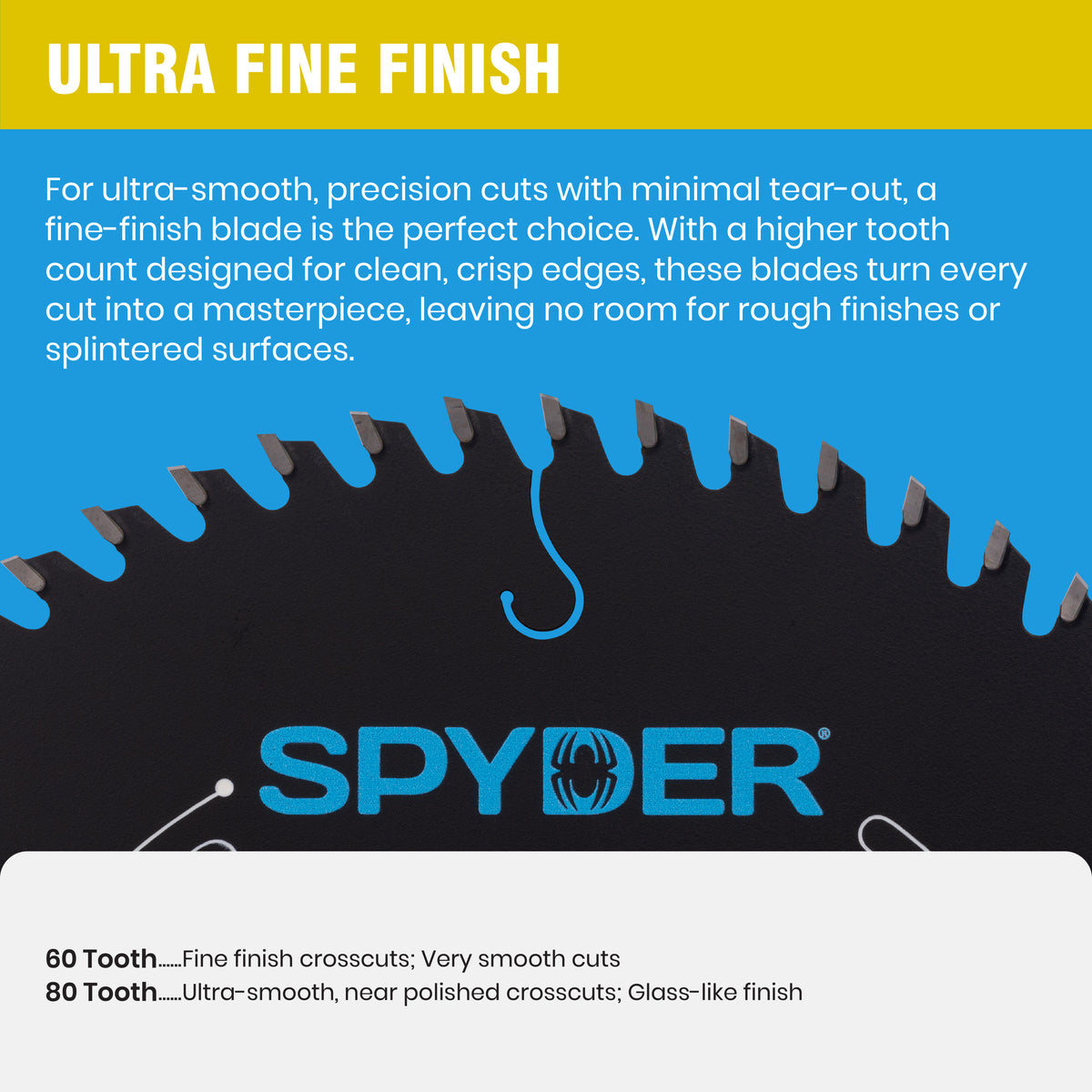 8-1/4" 60-Tooth Ultra Fine Finish Saw Blade for Wood