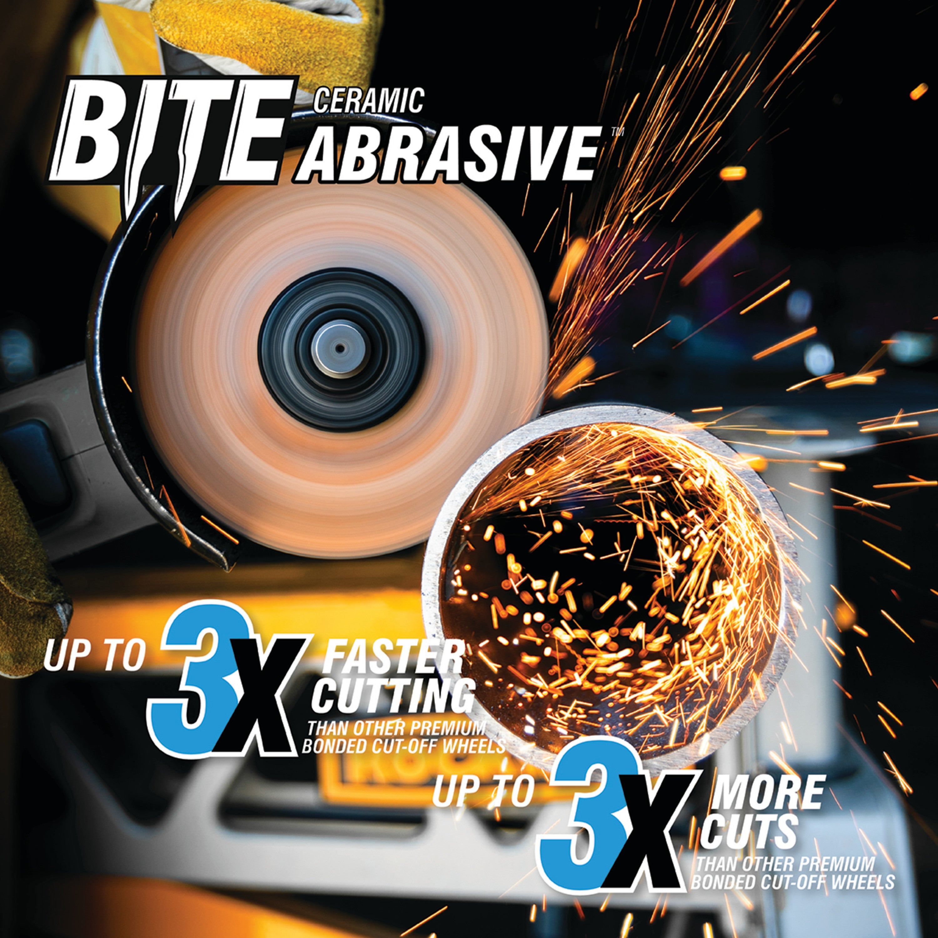 4.5" Bonded Ceramic Abrasive Cut-Off Wheel (Type 1, 7/8" Arbor) Bite™