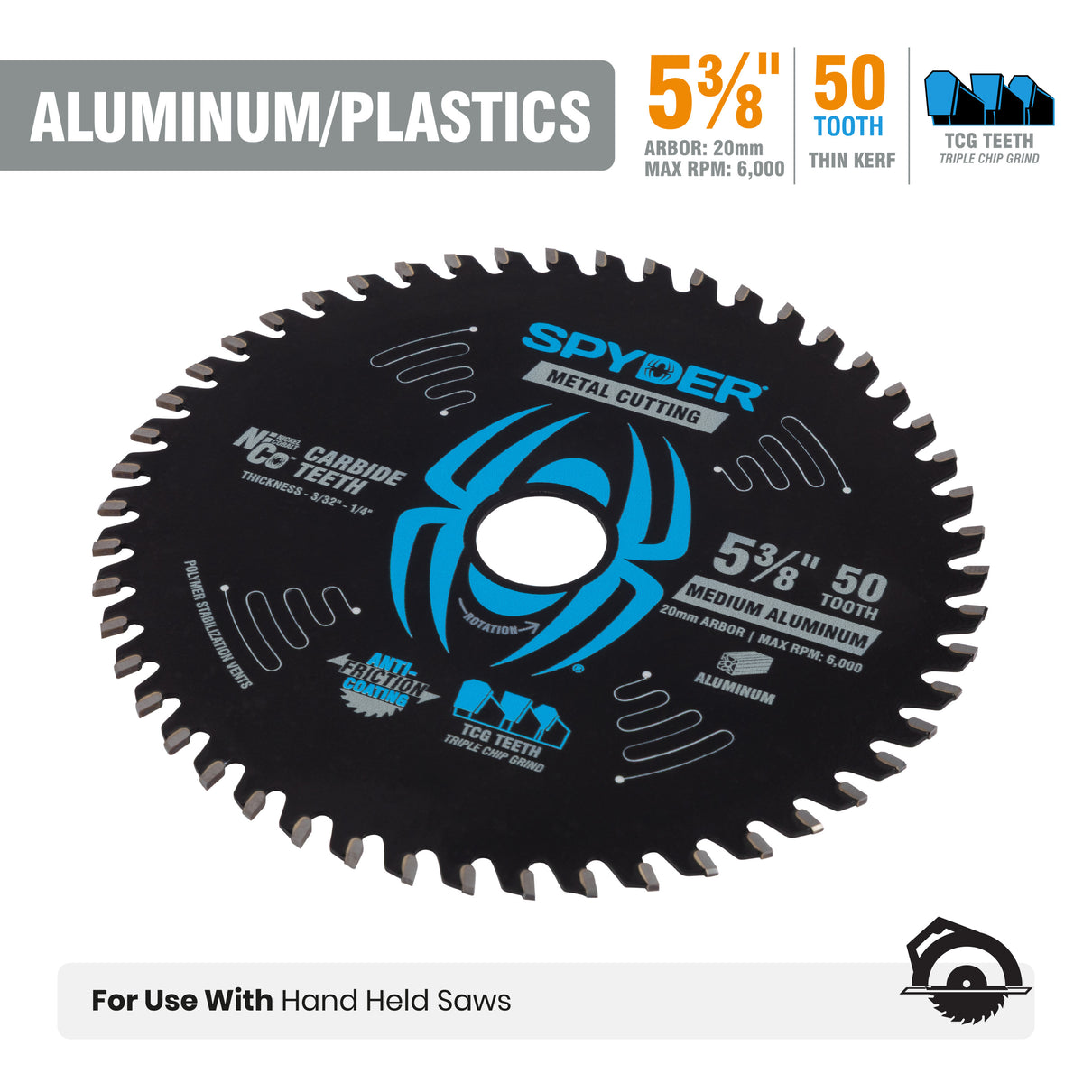5-3/8" 50-Tooth Saw Blade for Medium Aluminum