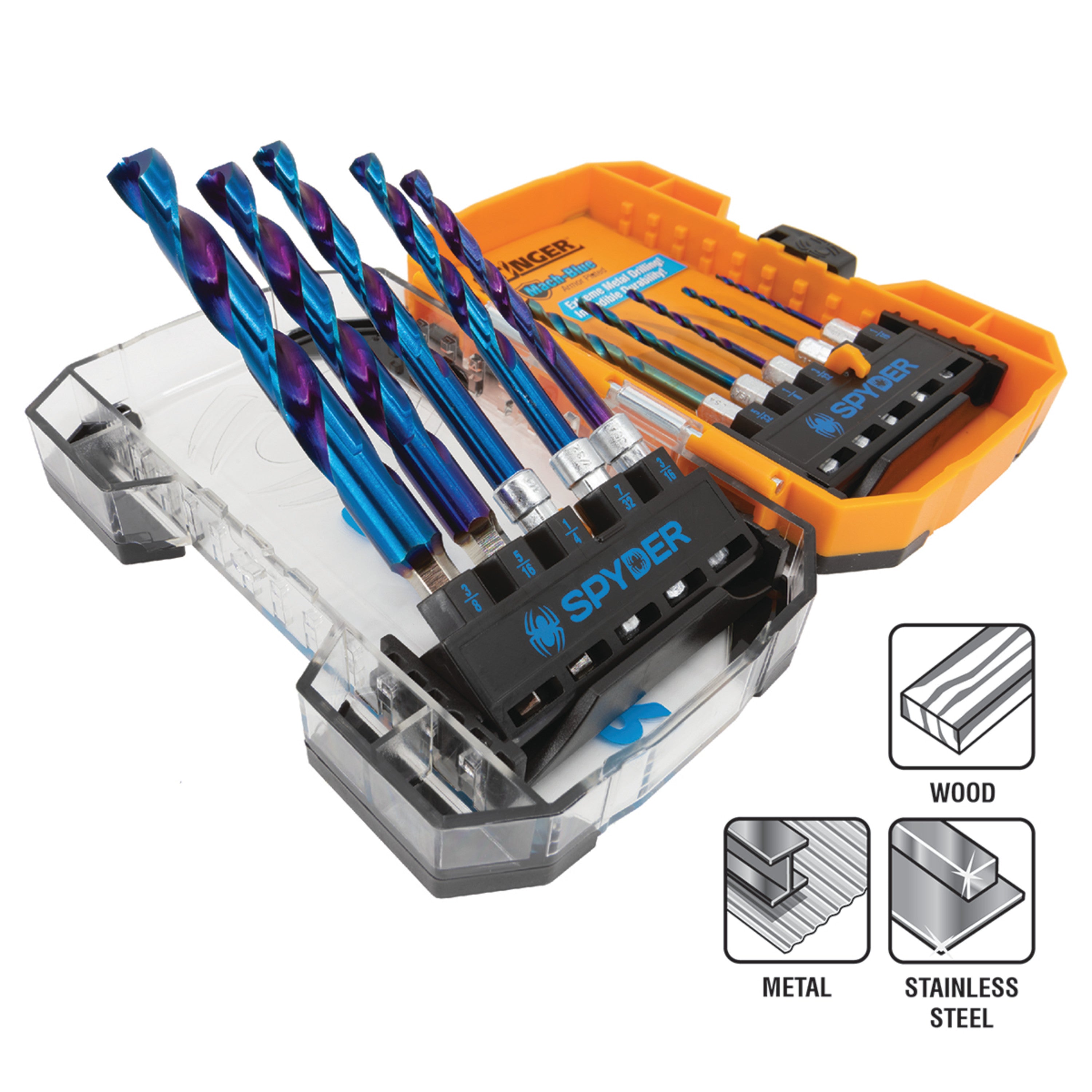 Jeu de 10 forets hélicoïdaux HSS assortis Stinger™ Mach-Blue™