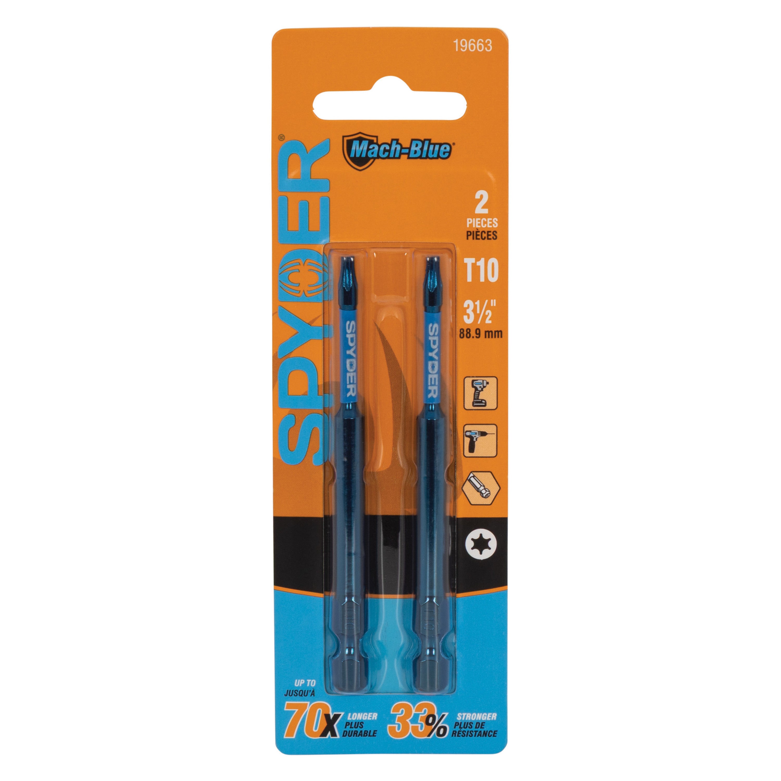3-1/2" T10 Impact Driver Bit (2-Pack) Mach-Blue™