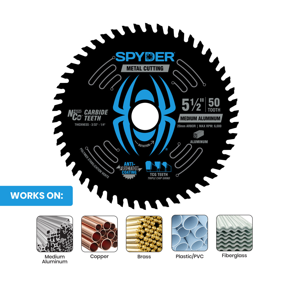 5-1/2" 50-Tooth Saw Blade for Medium Aluminum