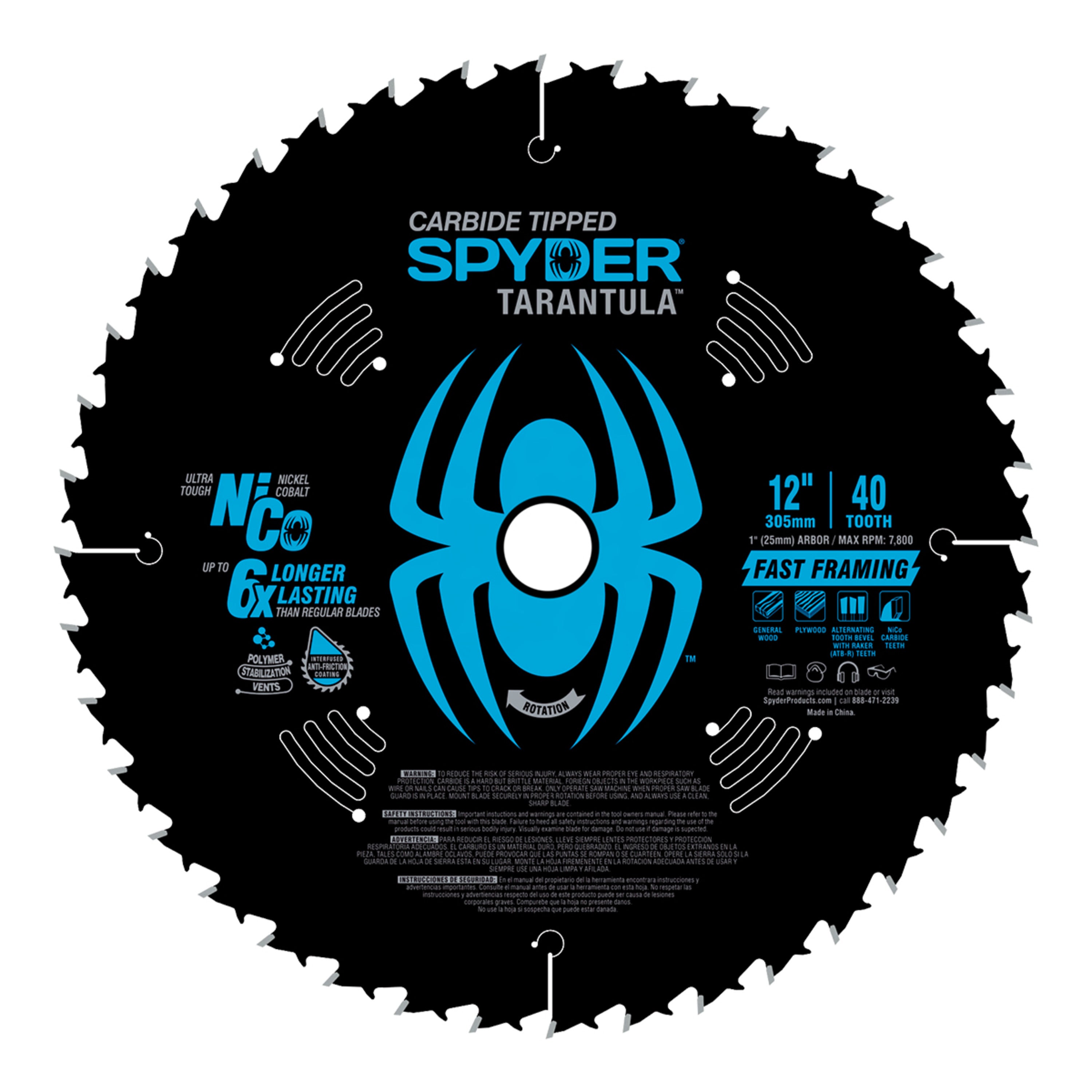 12" 40-Tooth General Purpose Circular Saw Blade Tarantula™