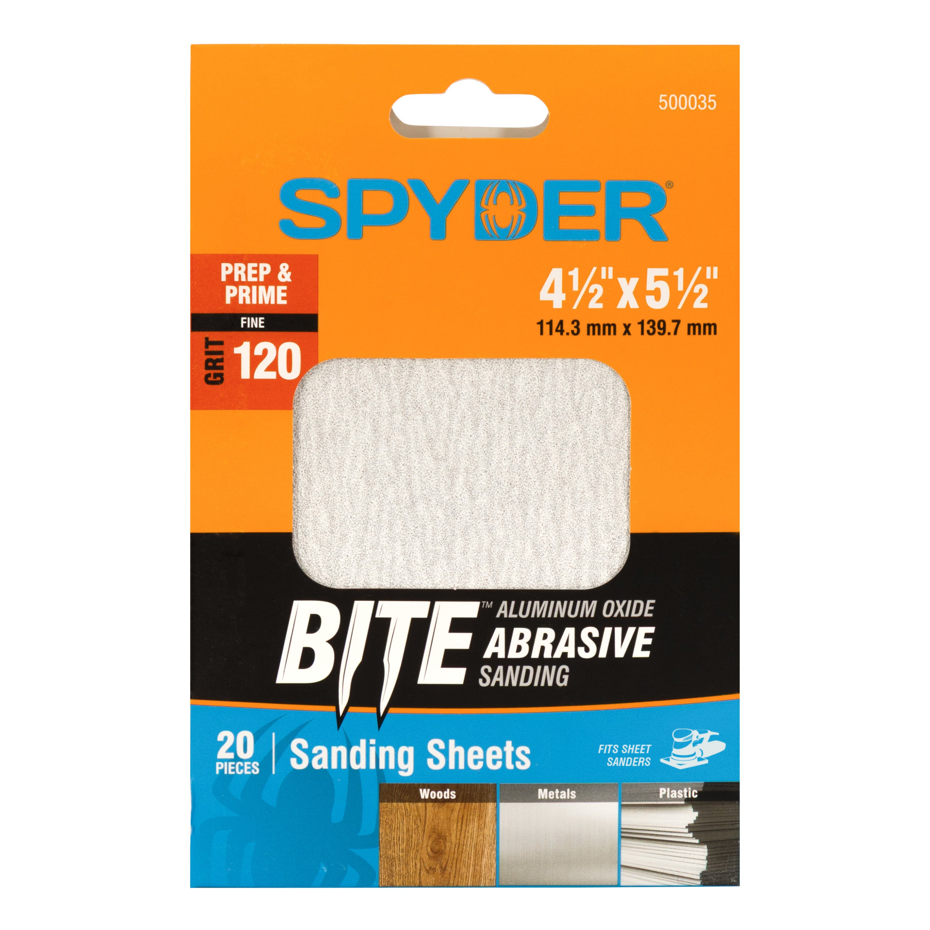 4.5" x 5.5" 120 Grit Aluminum Oxide Sanding Sheets (20-Pack)