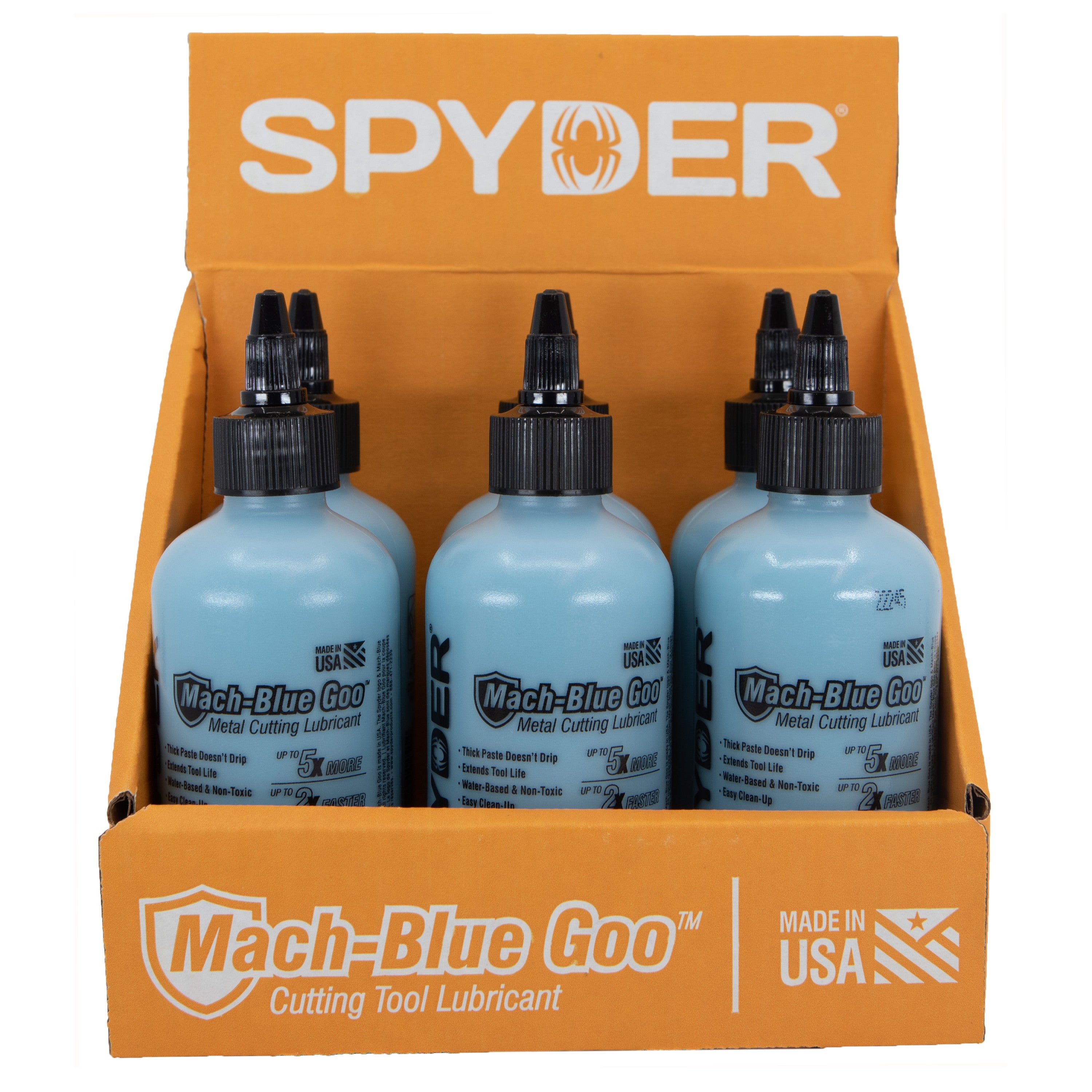 Présentoir de comptoir de lubrifiant MACH-BLUE GOO™ Goo - Contient 6 bouteilles