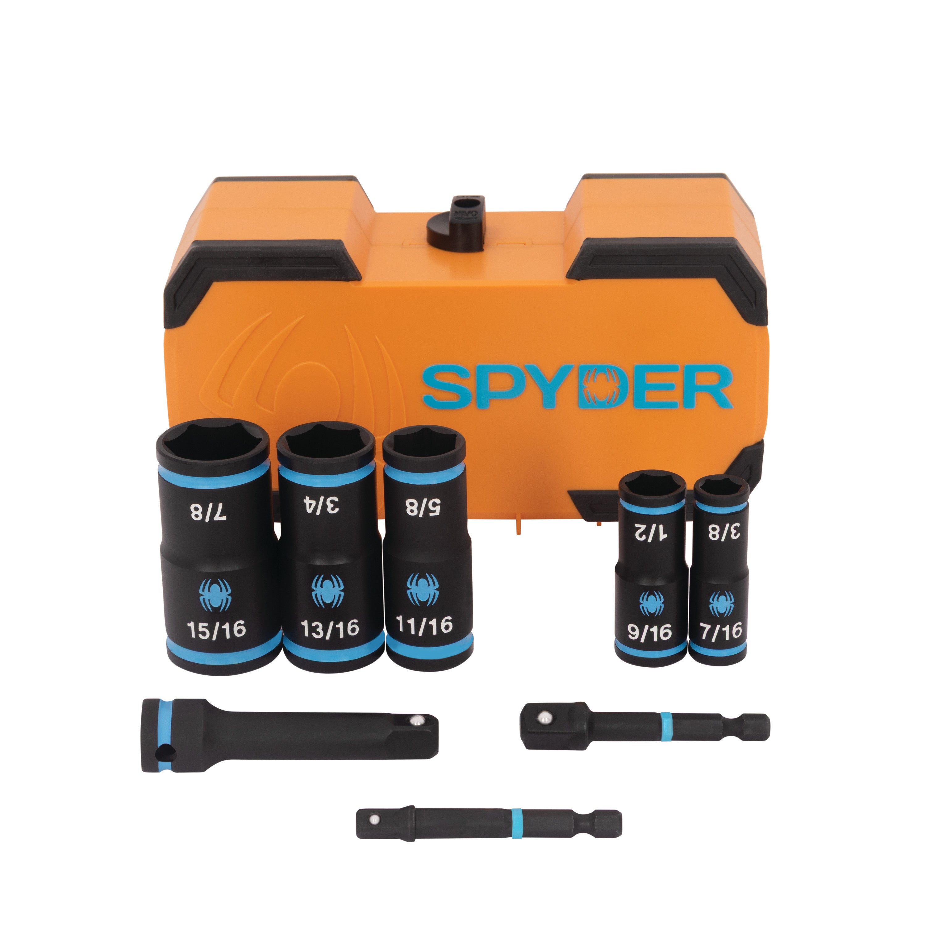 8-Piece 1/4 & 3/8" Drive SAE Flip Socket Set with 3" Impact Extension & 2 Impact Adapters